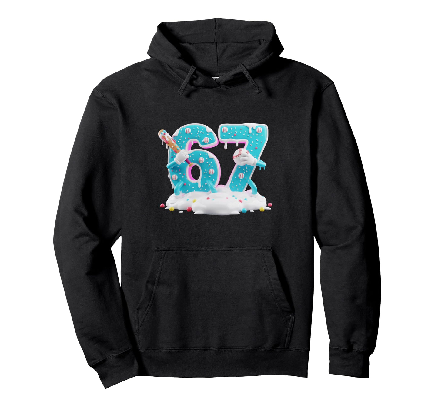 Baseball 6 7 Six Seven Candy Ice Cream Hoodie - Aesthetic Graphic Unisex - T-Shirt, Sweatshirt, Hoodie