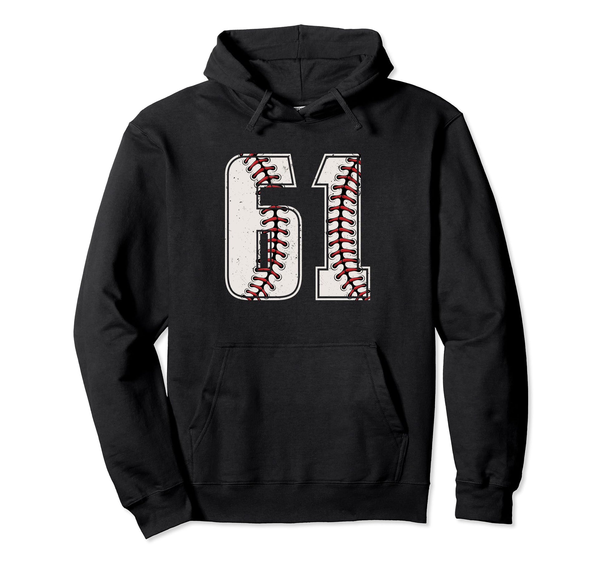 Baseball Player Number 61 Sixty One Hoodie - Graphic Print for Adults - T-Shirt, Sweatshirt, Hoodie