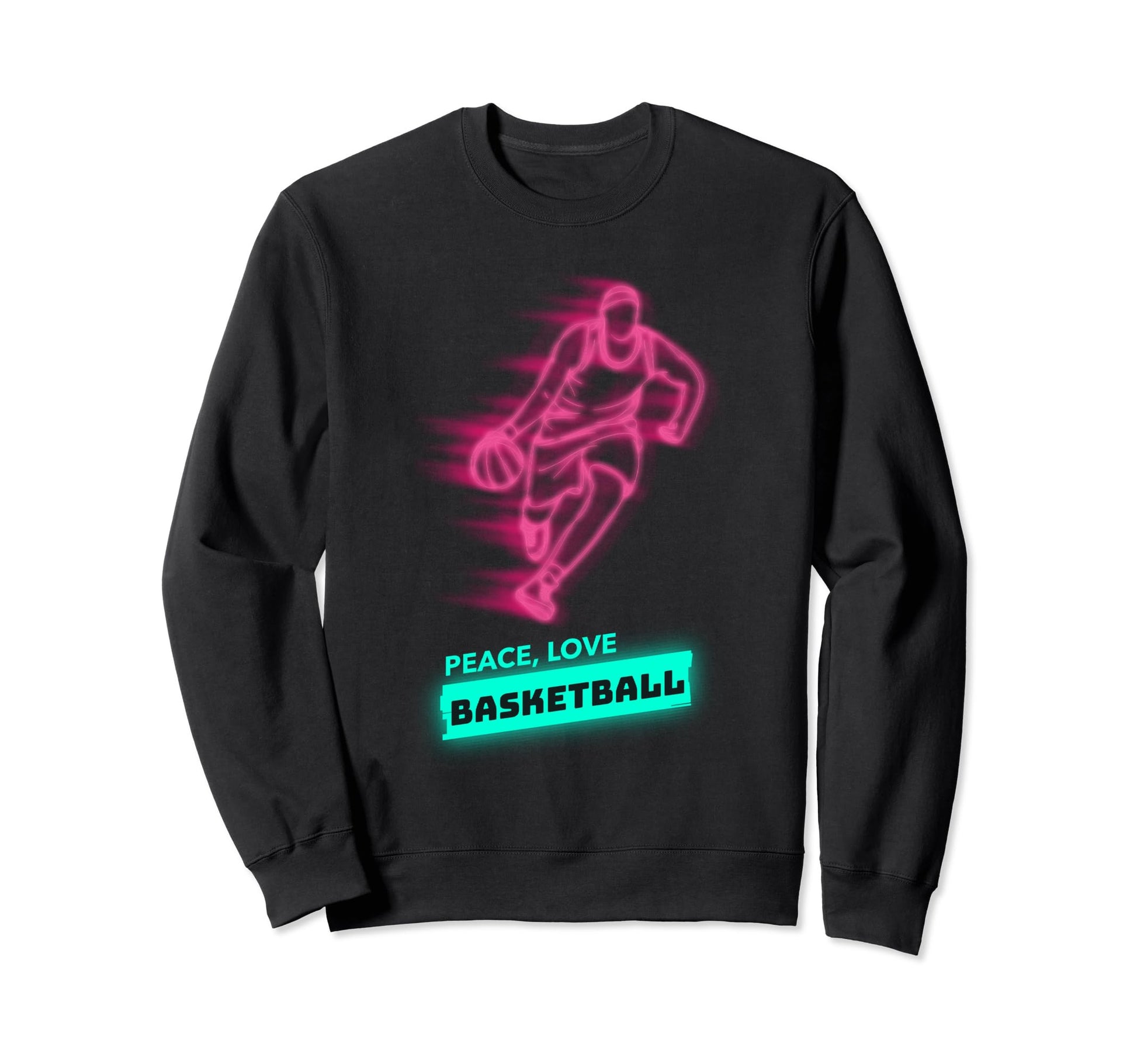 Peace Love Basketball Fans Sweatshirt - Fun Novelty Design Unisex - T-Shirt, Sweatshirt, Hoodie