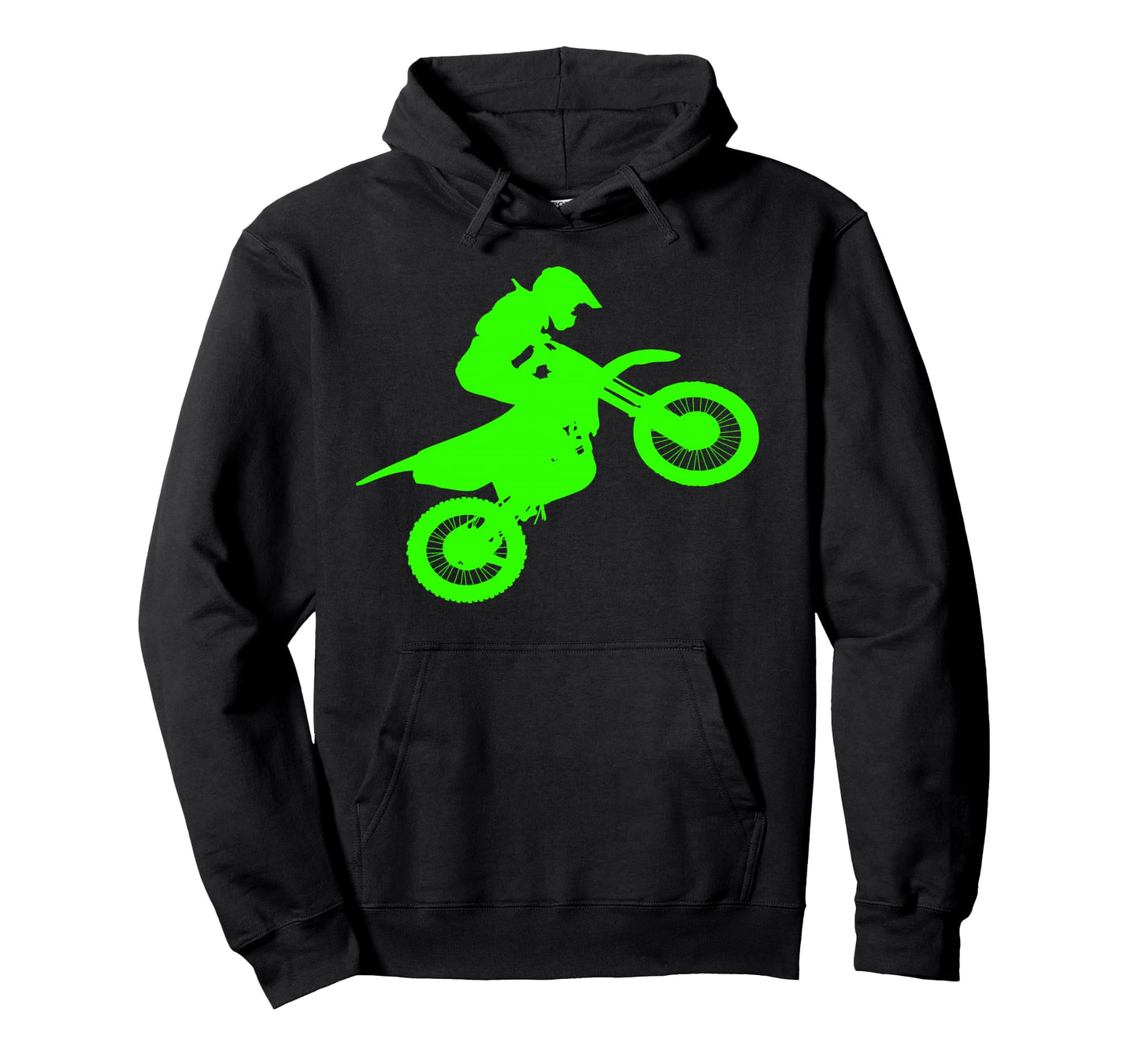 Dirt Bike Rider Silhouette Neon Hoodie - Casual Everyday Wear for Adults - T-Shirt, Sweatshirt, Hoodie