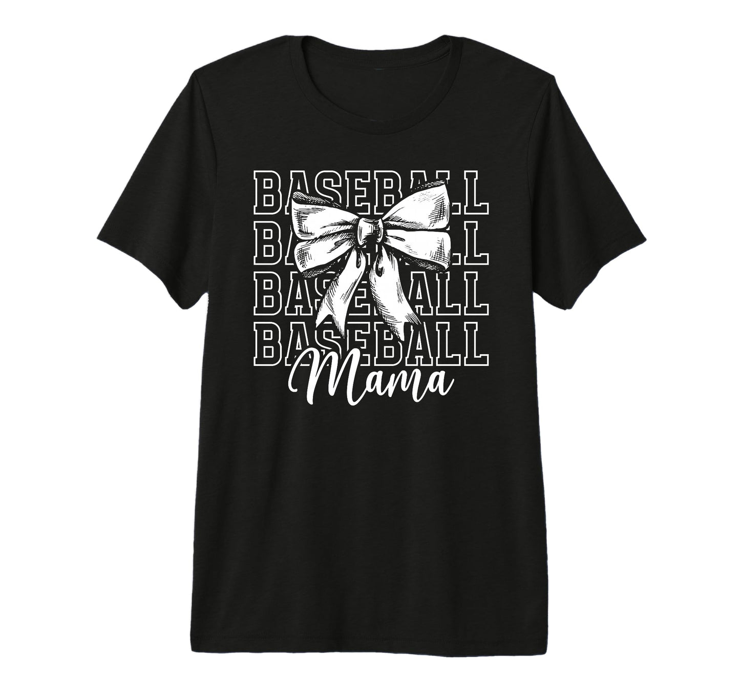 Baseball Mama Bow Baseball Mom T-Shirt - Minimalist Print for Adults - T-Shirt, Sweatshirt, Hoodie