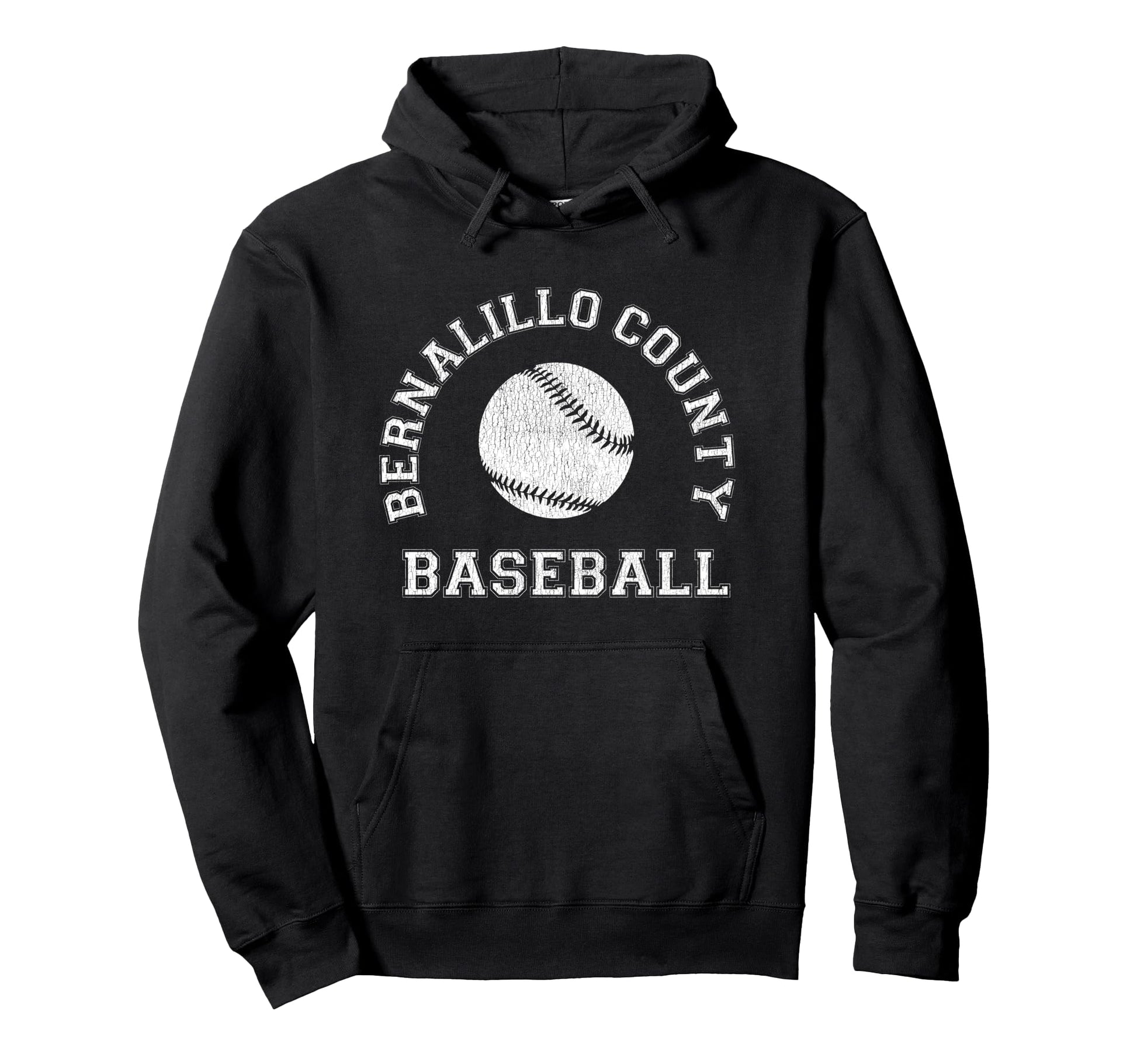 Bernalillo County Baseball Distressed Hoodie - Novelty Apparel Men Women - T-Shirt, Sweatshirt, Hoodie
