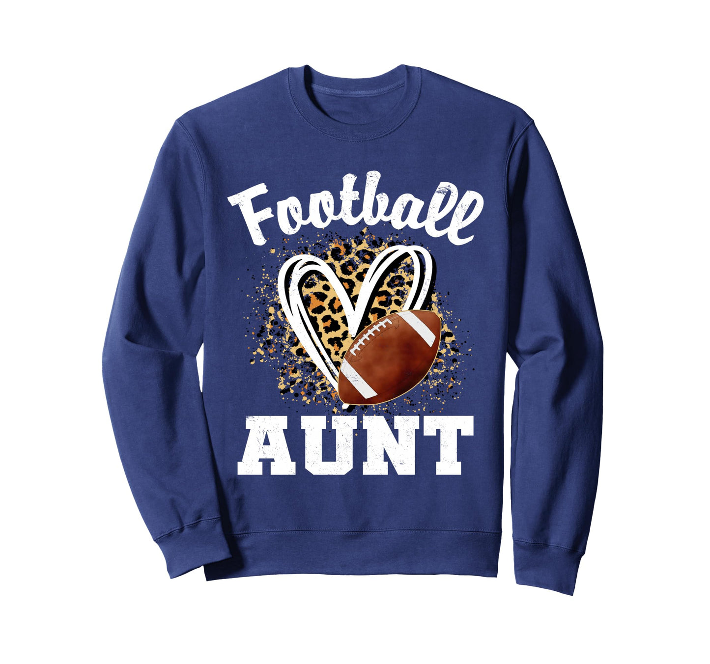 Leopard Heart American Football Hoodie - Fun Novelty Design Men Women - T-Shirt, Sweatshirt, Hoodie