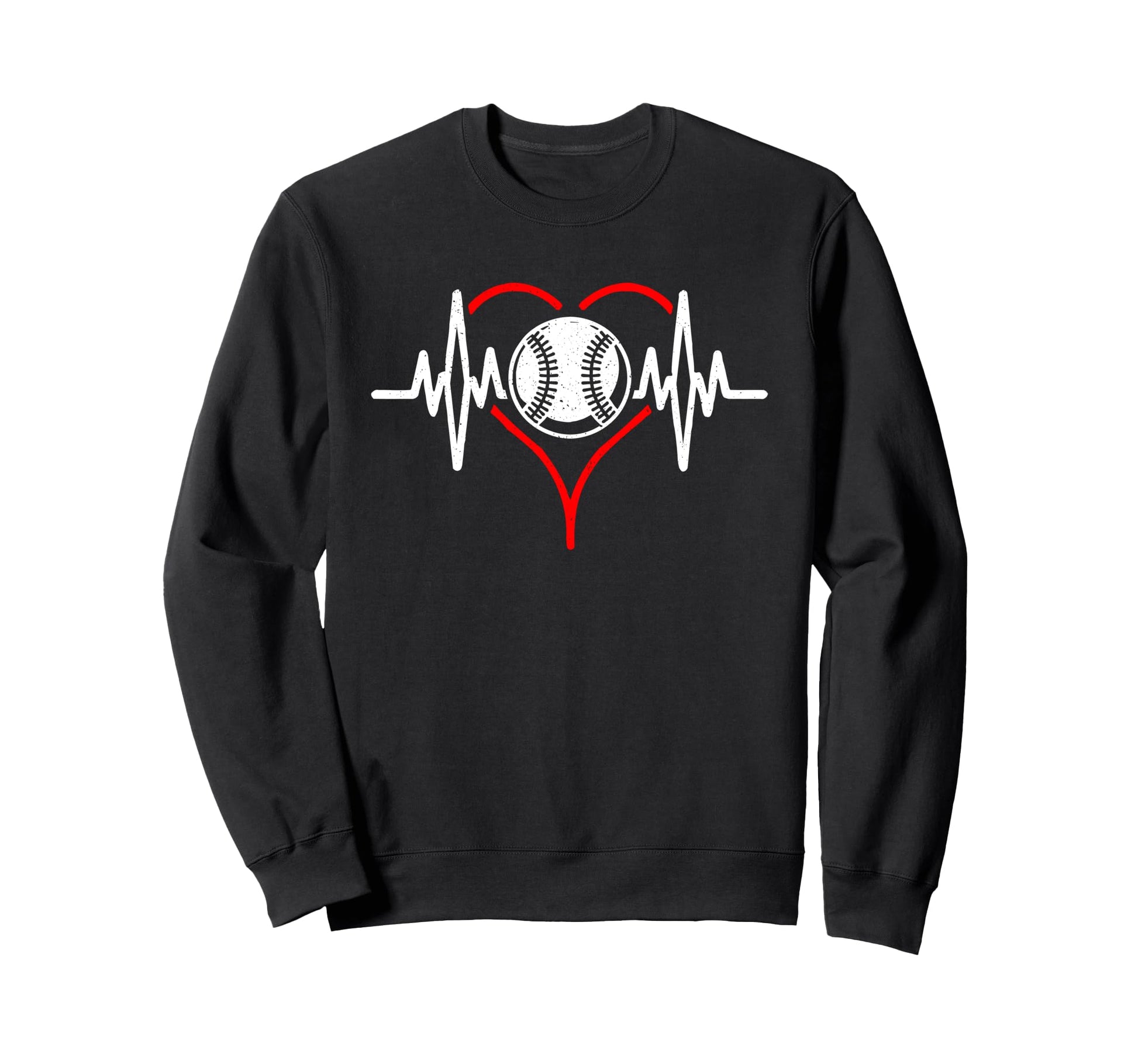 Heartbeat Baseball Sports Fan Gift Sweatshirt - Unique Graphic Men Women - T-Shirt, Sweatshirt, Hoodie