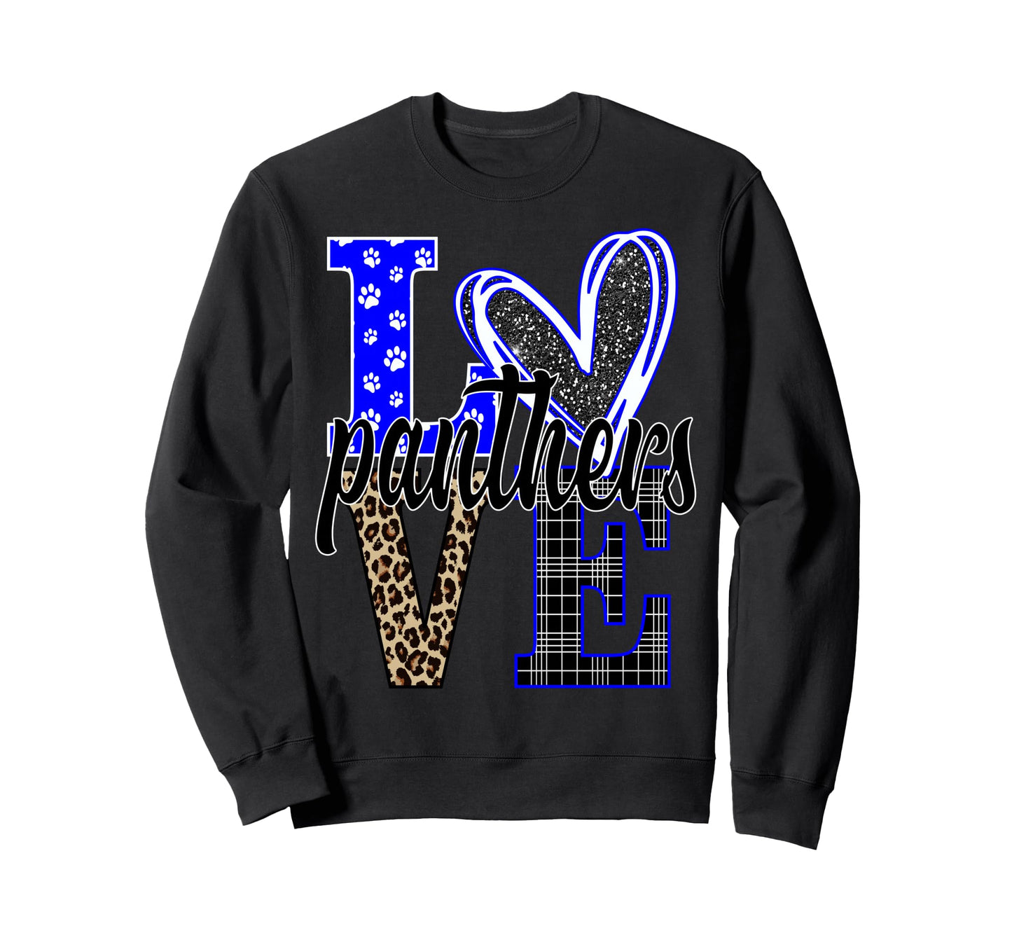 School Spirit Panthers Panther Pride Sweatshirt - Graphic Print for Adults - T-Shirt, Sweatshirt, Hoodie
