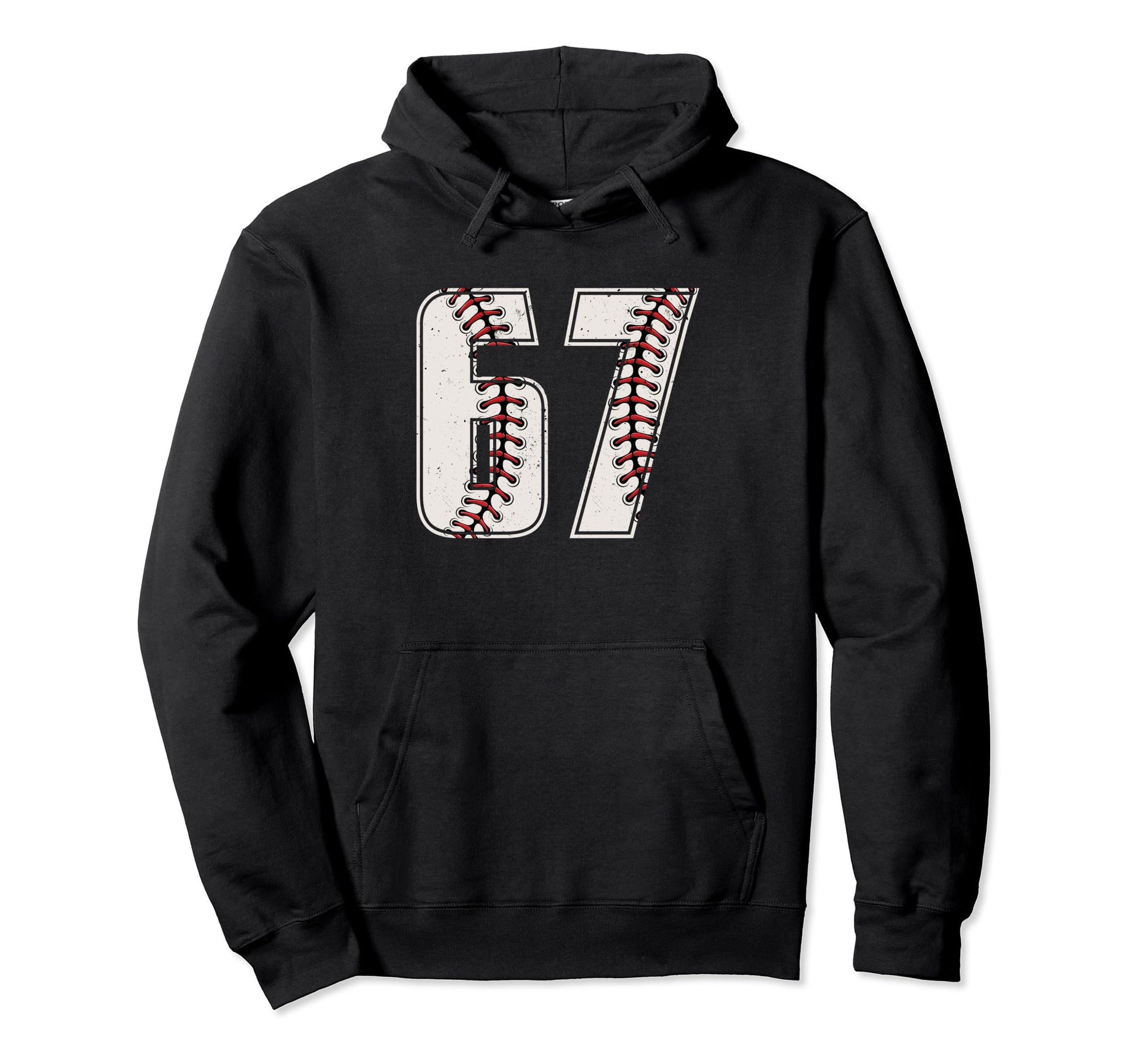 Baseball Player Number 67 Sixty Seven Hoodie - Fun Novelty Design Unisex - T-Shirt, Sweatshirt, Hoodie