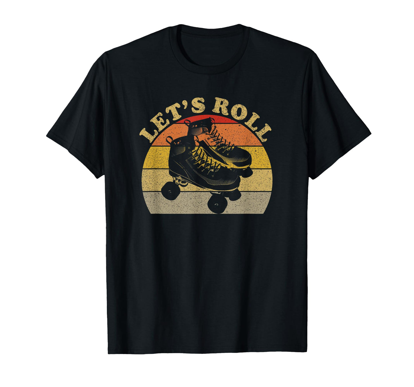 Lets Roll Roller Skates Faded 70S 80S T-Shirt - Trendy Graphic Men Women - T-Shirt, Sweatshirt, Hoodie