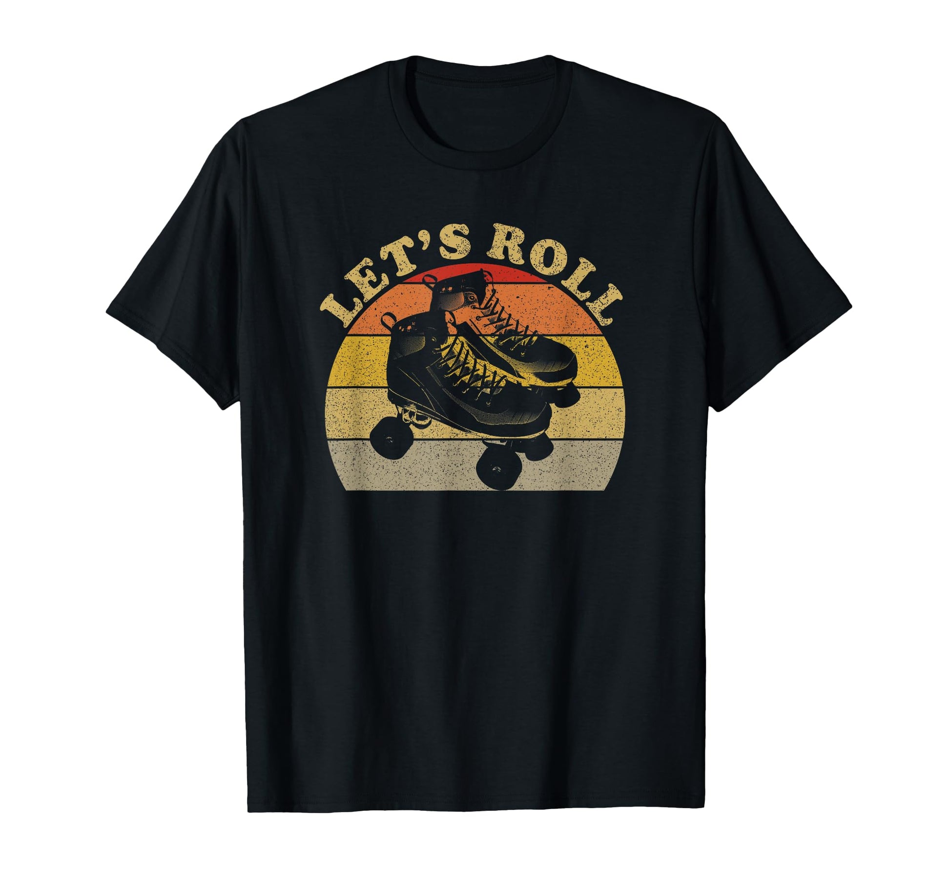 Lets Roll Roller Skates Faded 70S 80S T-Shirt - Trendy Graphic Men Women - T-Shirt, Sweatshirt, Hoodie