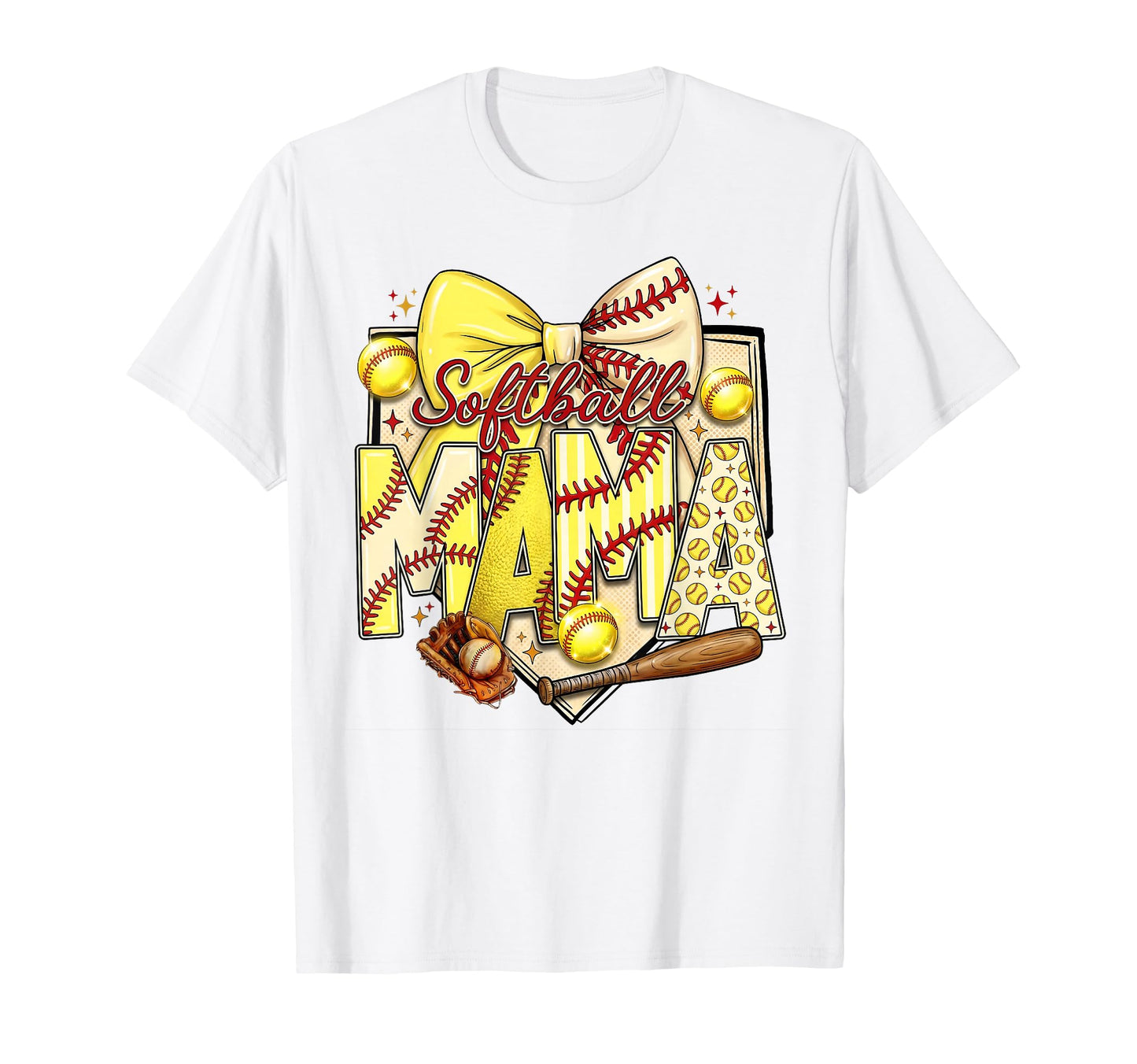 Softball Mama Leopard Coquette T-Shirt - Casual Everyday Wear for Adults - T-Shirt, Sweatshirt, Hoodie