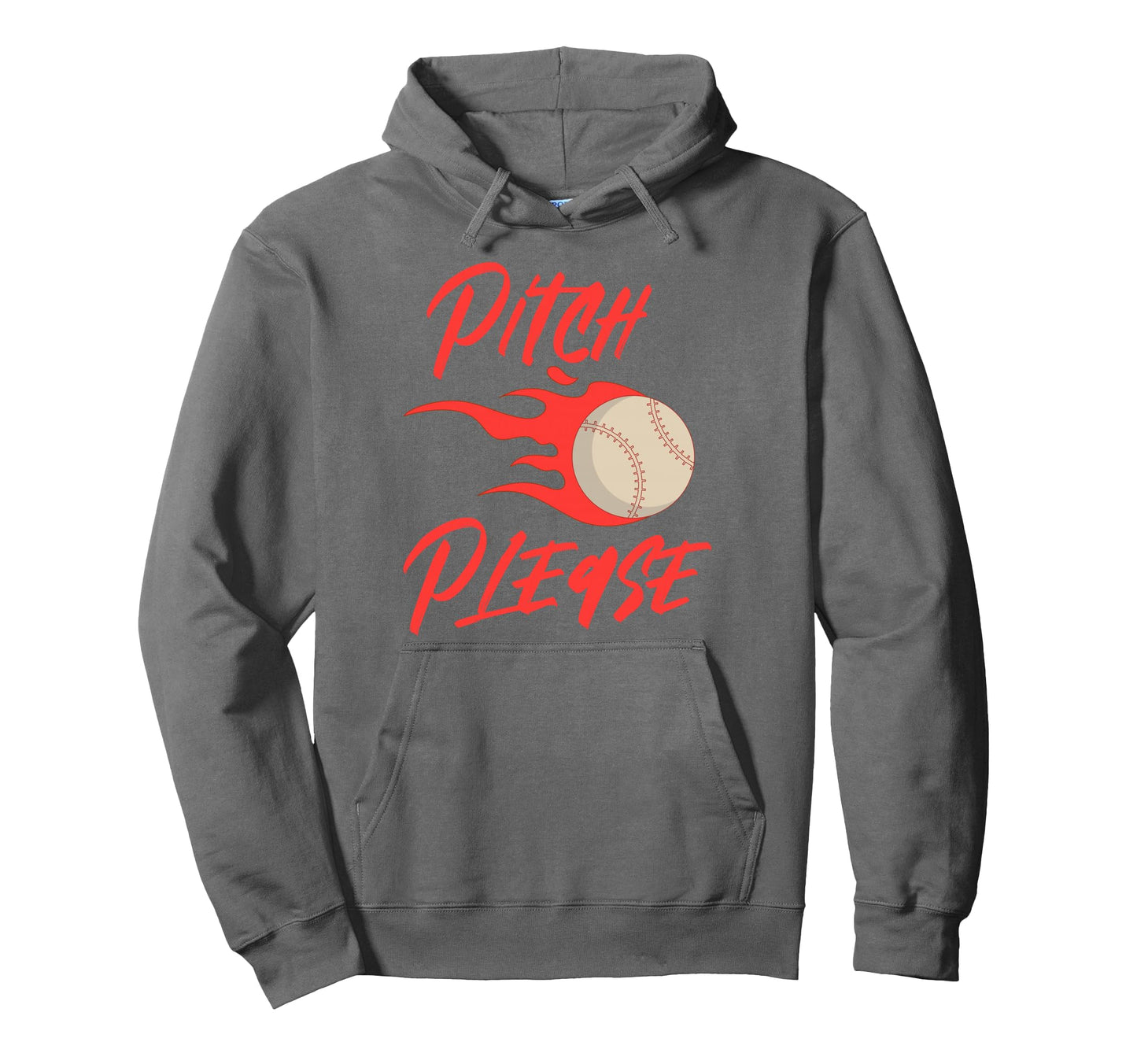 Pitch Please Baseball Flaming Hoodie - Streetwear Style for Adults - T-Shirt, Sweatshirt, Hoodie
