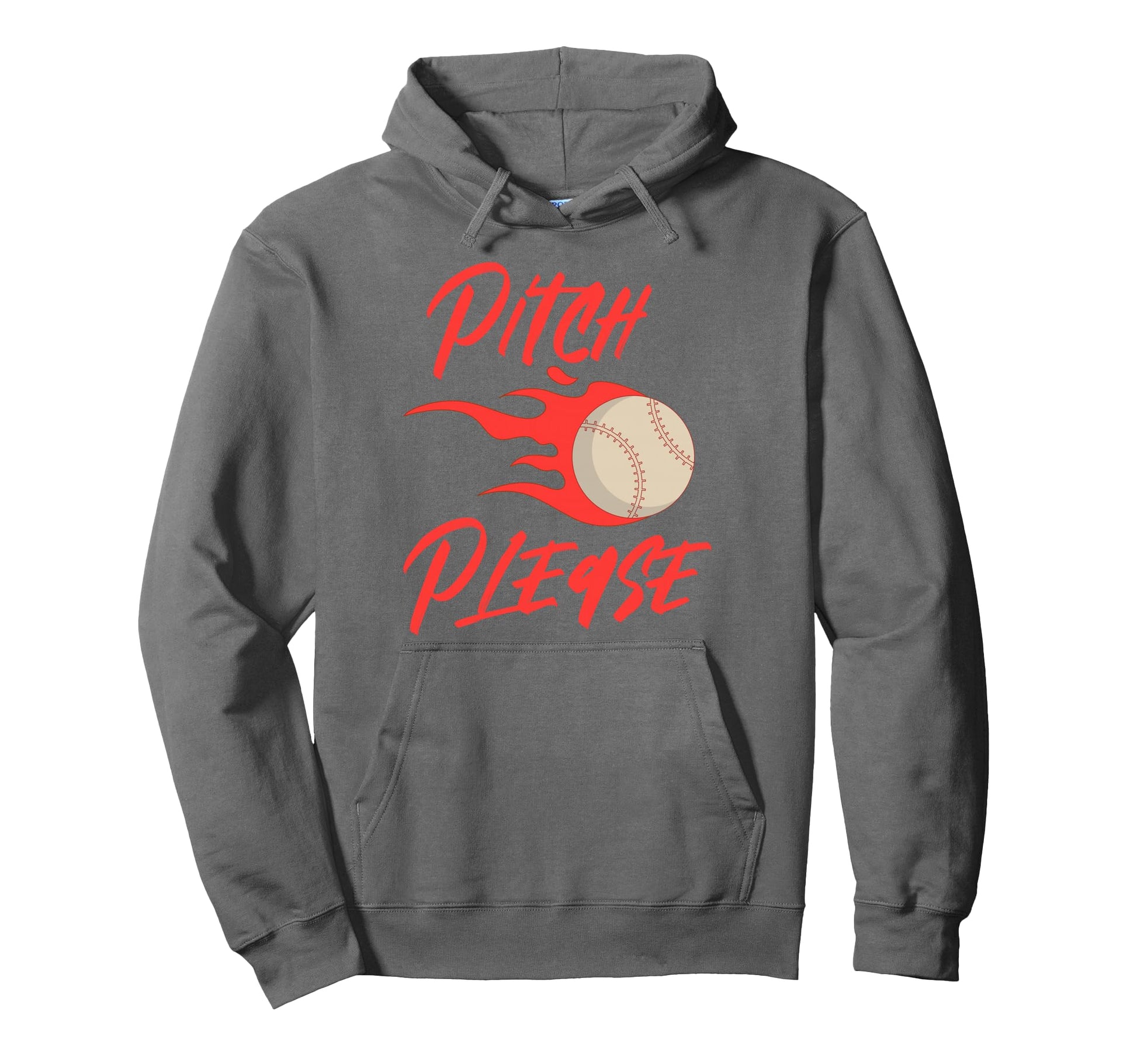 Pitch Please Baseball Flaming Hoodie - Streetwear Style for Adults - T-Shirt, Sweatshirt, Hoodie
