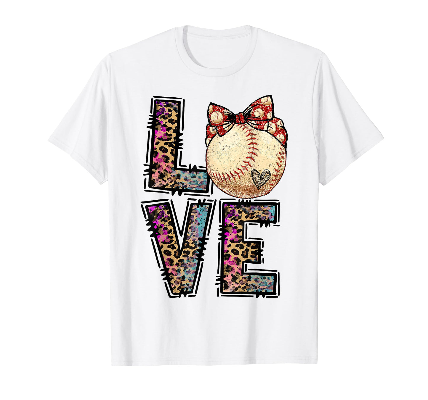 Love Baseball Funny Leopard Baseball T-Shirt - Minimalist Print for Adults - T-Shirt, Sweatshirt, Hoodie
