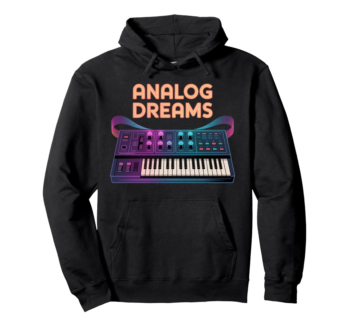 Analog Dreams 80S Synthesizer Music Hoodie - Graphic Print Unisex - T-Shirt, Sweatshirt, Hoodie