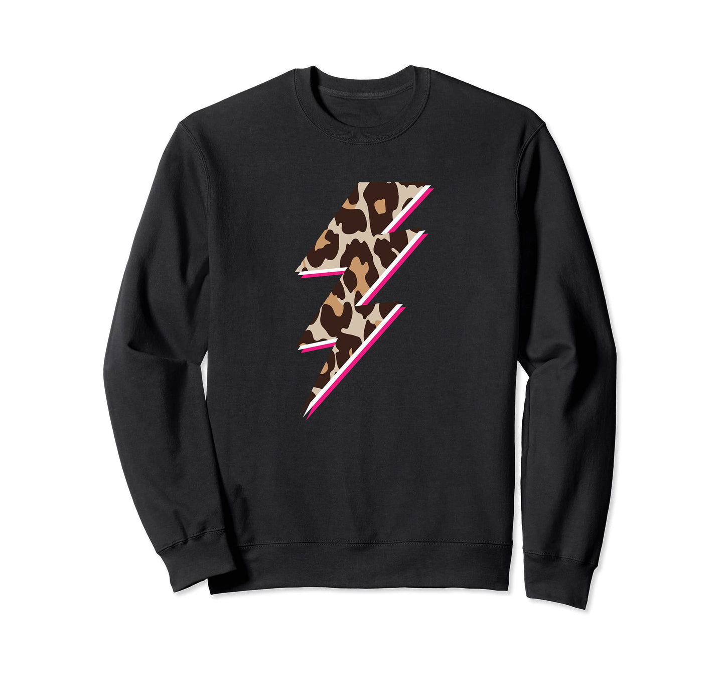 Lightening Bolt Cheetah Leopard Sweatshirt - Graphic Print Men Women - T-Shirt, Sweatshirt, Hoodie