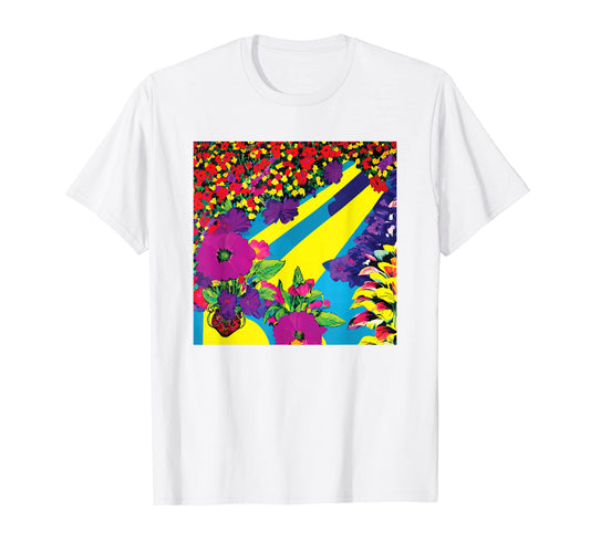 80S Pop Art Color Colorful Floral T-Shirt - Novelty Apparel Men Women - T-Shirt, Sweatshirt, Hoodie