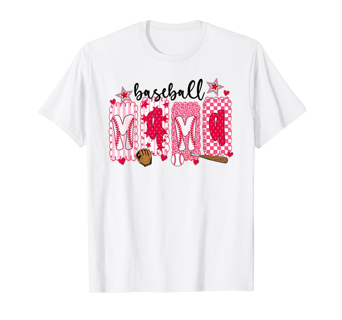 Preppy Baseball Mama Bow Mothers Day T-Shirt - Casual Everyday Wear Unisex - T-Shirt, Sweatshirt, Hoodie