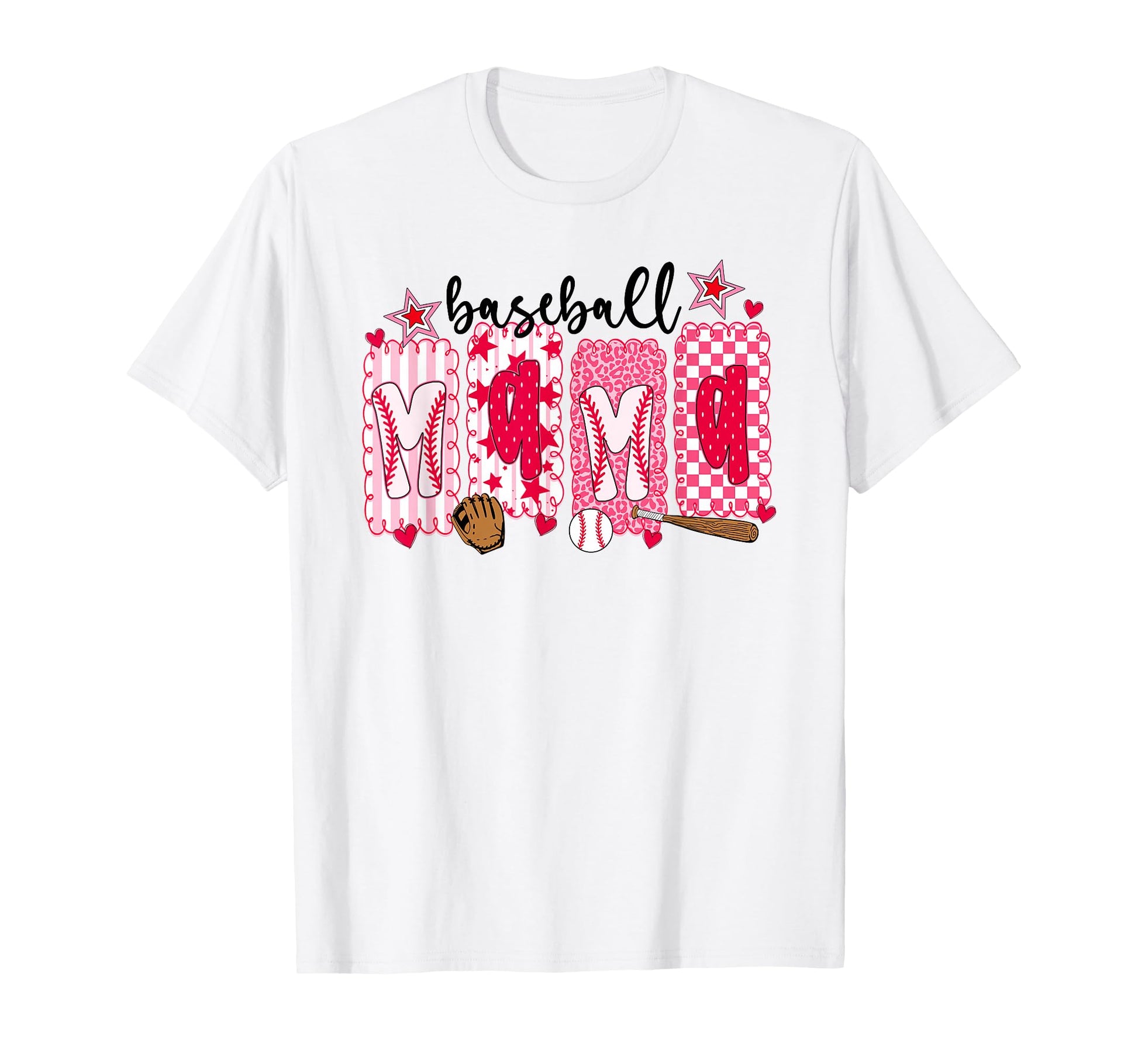 Preppy Baseball Mama Bow Mothers Day T-Shirt - Casual Everyday Wear Unisex - T-Shirt, Sweatshirt, Hoodie