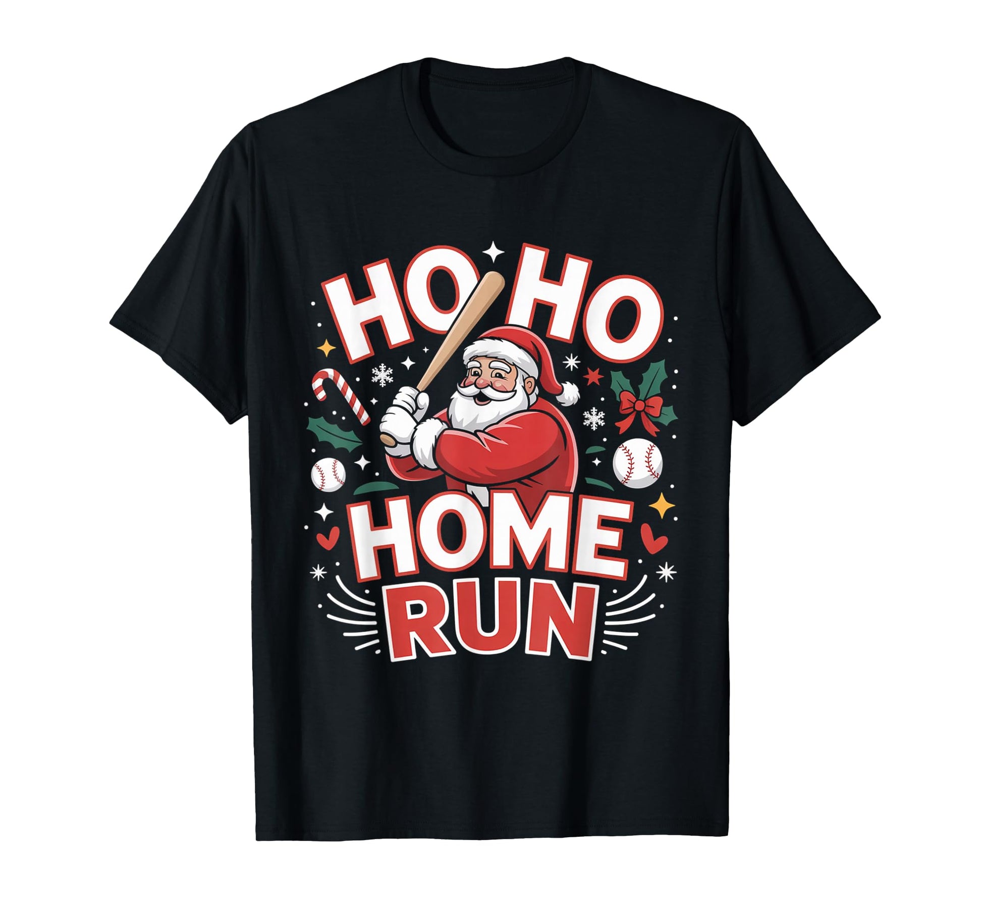 Ho Ho Home Run Baseball T-Shirt - Custom Art Print for Adults - T-Shirt, Sweatshirt, Hoodie