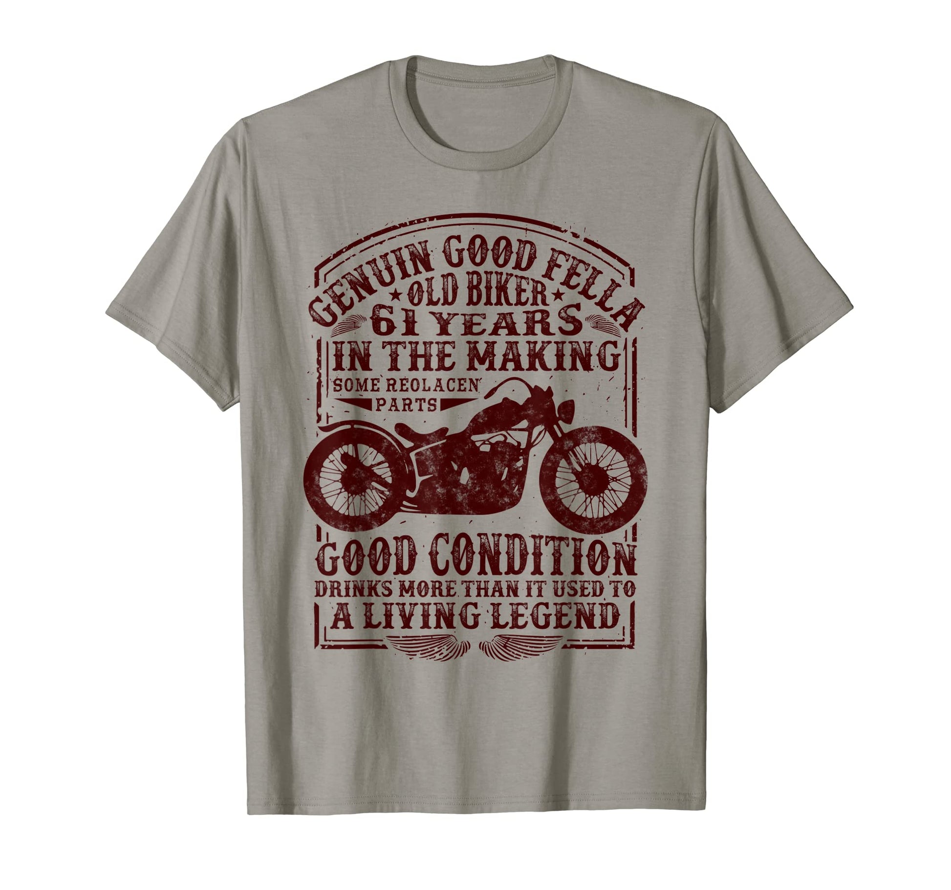 61 Years Old Biker Birthday Motorcycles T-Shirt - Custom Art Print Unisex - T-Shirt, Sweatshirt, Hoodie