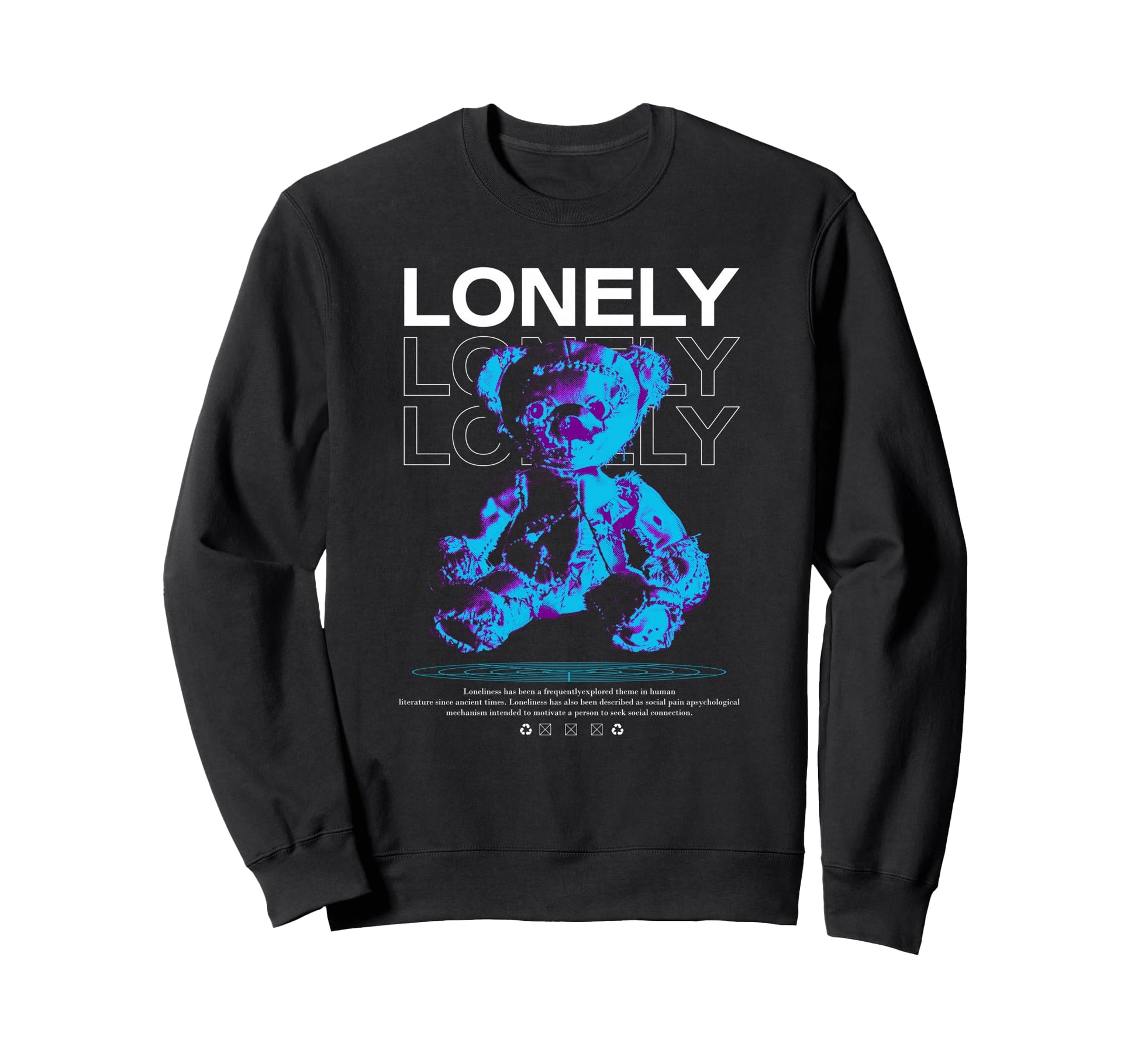 Y2K Lonely Bear Bold Urban Graffiti Sweatshirt - Novelty Apparel Men Women - T-Shirt, Sweatshirt, Hoodie