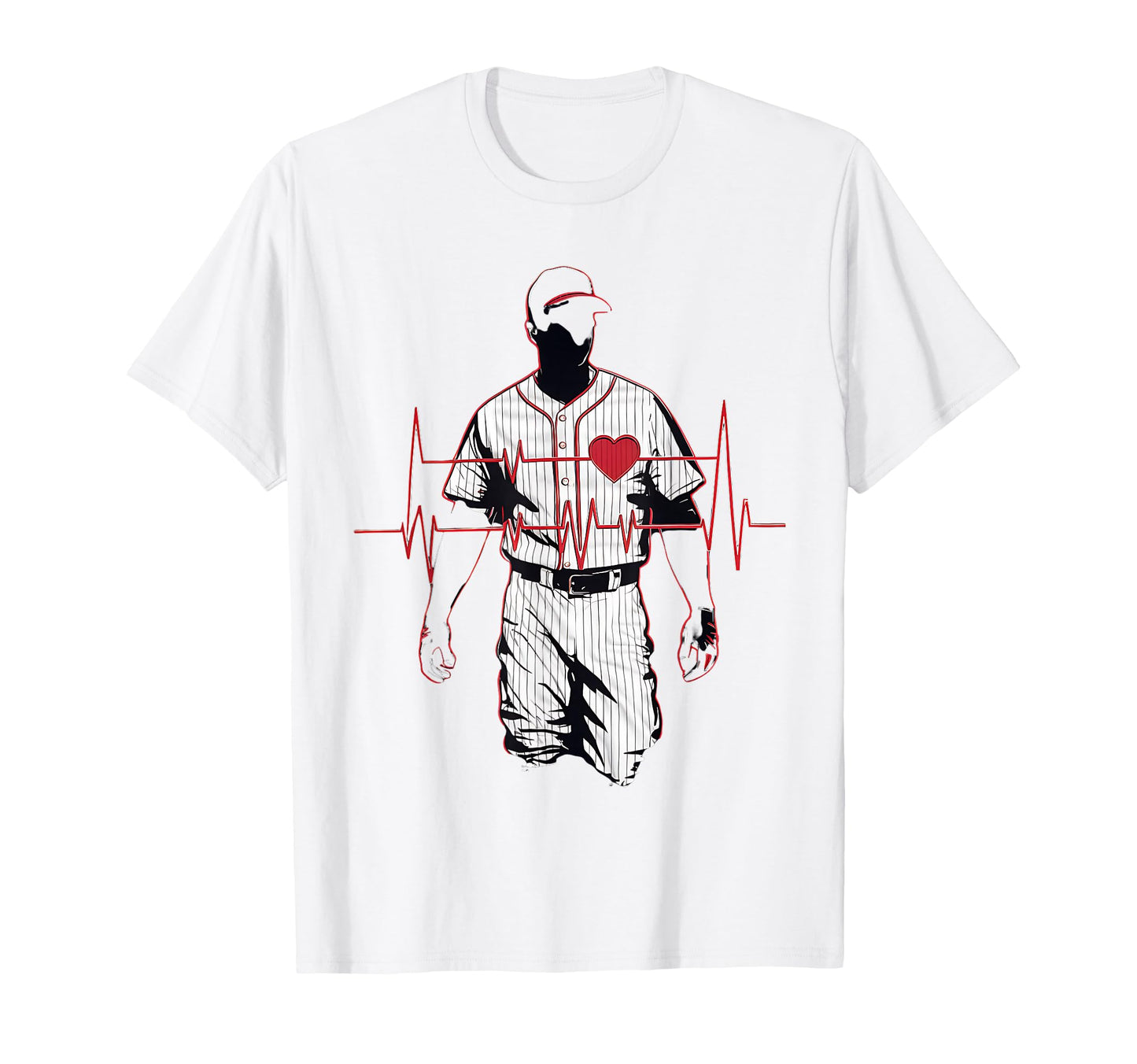 Baseball Heartbeat Love Pitcher T-Shirt - Fun Novelty Design for Adults - T-Shirt, Sweatshirt, Hoodie
