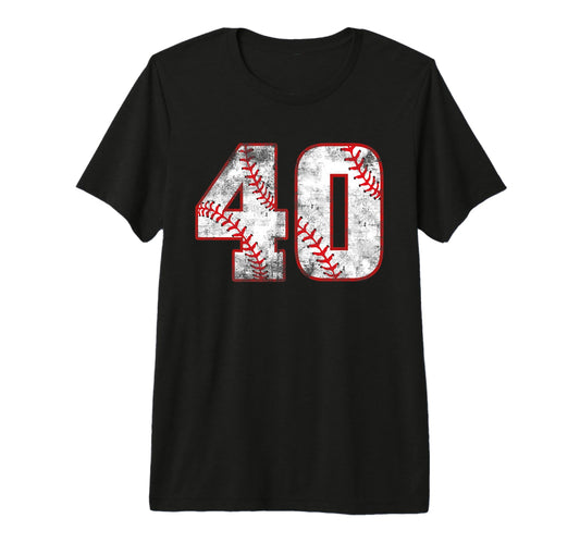 Baseball 40 Jersey Number Tri T-Shirt - Casual Everyday Wear for Adults - T-Shirt, Sweatshirt, Hoodie