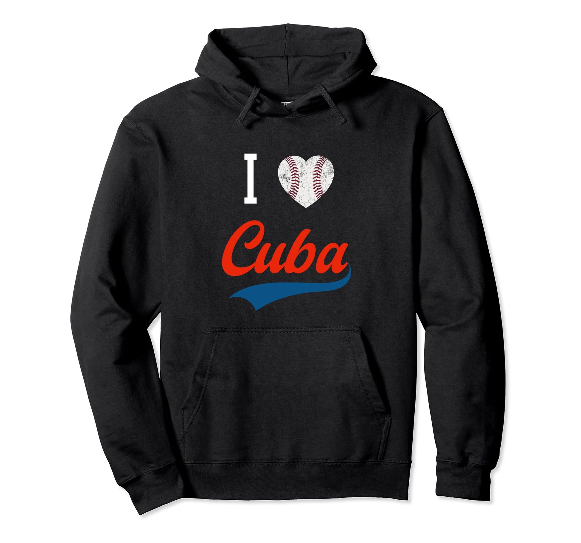 I Love Cuba Baseball Hoodie - Trendy Graphic for Adults - T-Shirt, Sweatshirt, Hoodie