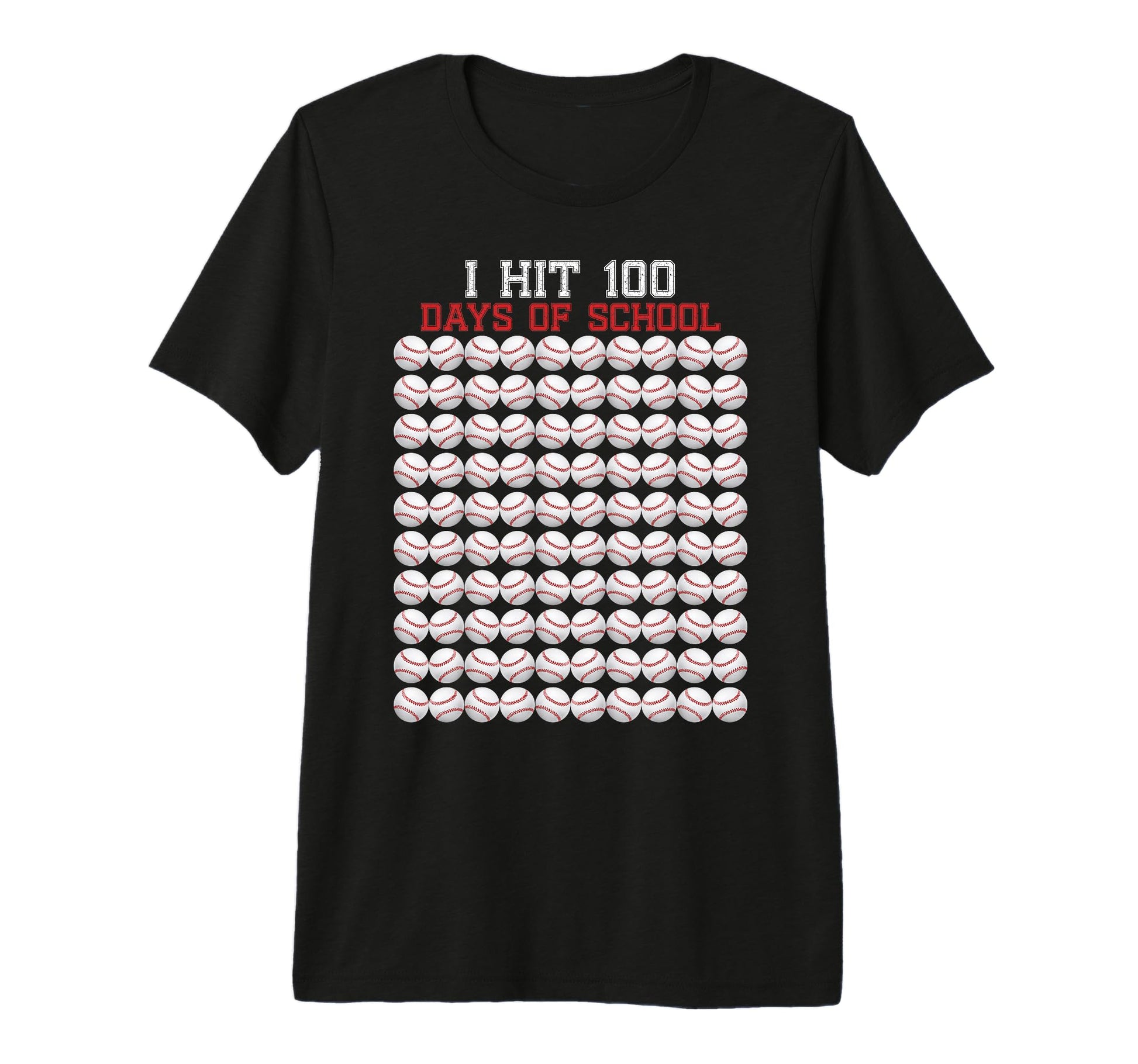 I Hit 100 Days School Baseball Fun Sport T-Shirt - Trendy Graphic Unisex - T-Shirt, Sweatshirt, Hoodie
