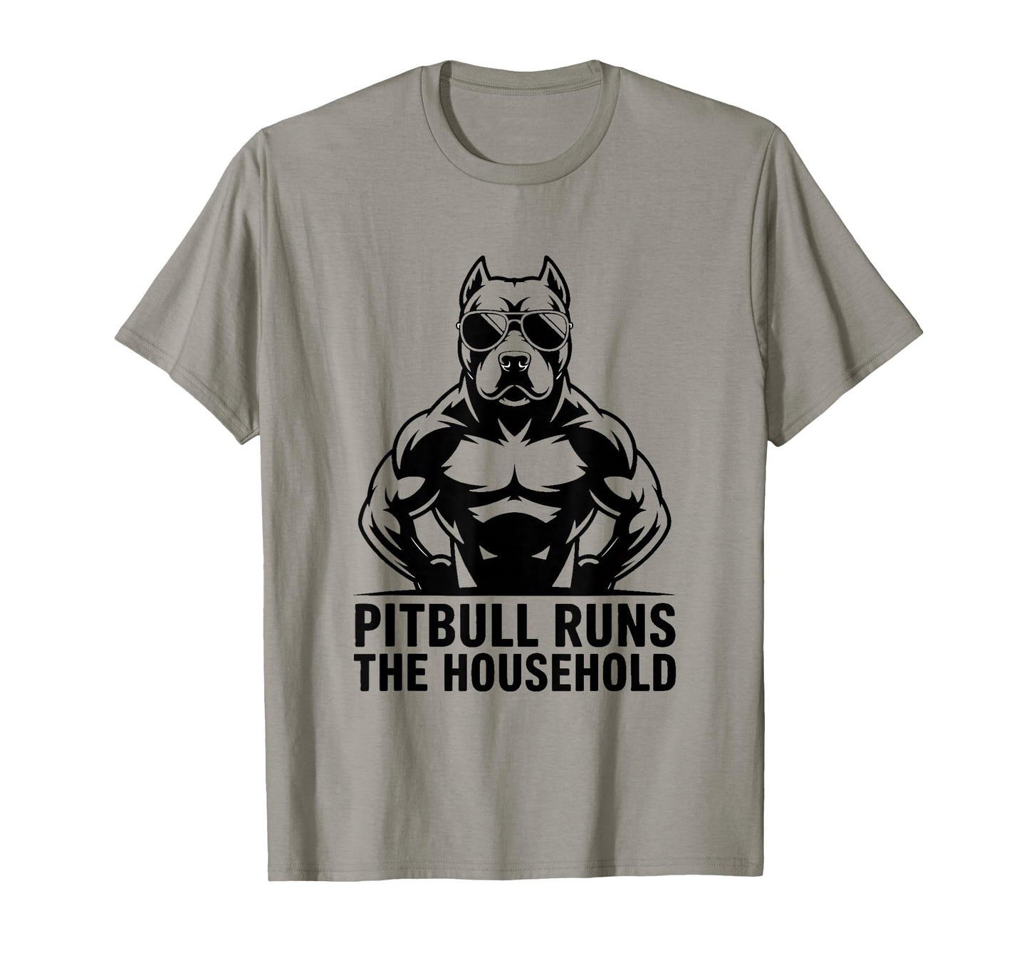 Muscular Pitbull Runs Household T-Shirt - Casual Everyday Wear Unisex - T-Shirt, Sweatshirt, Hoodie