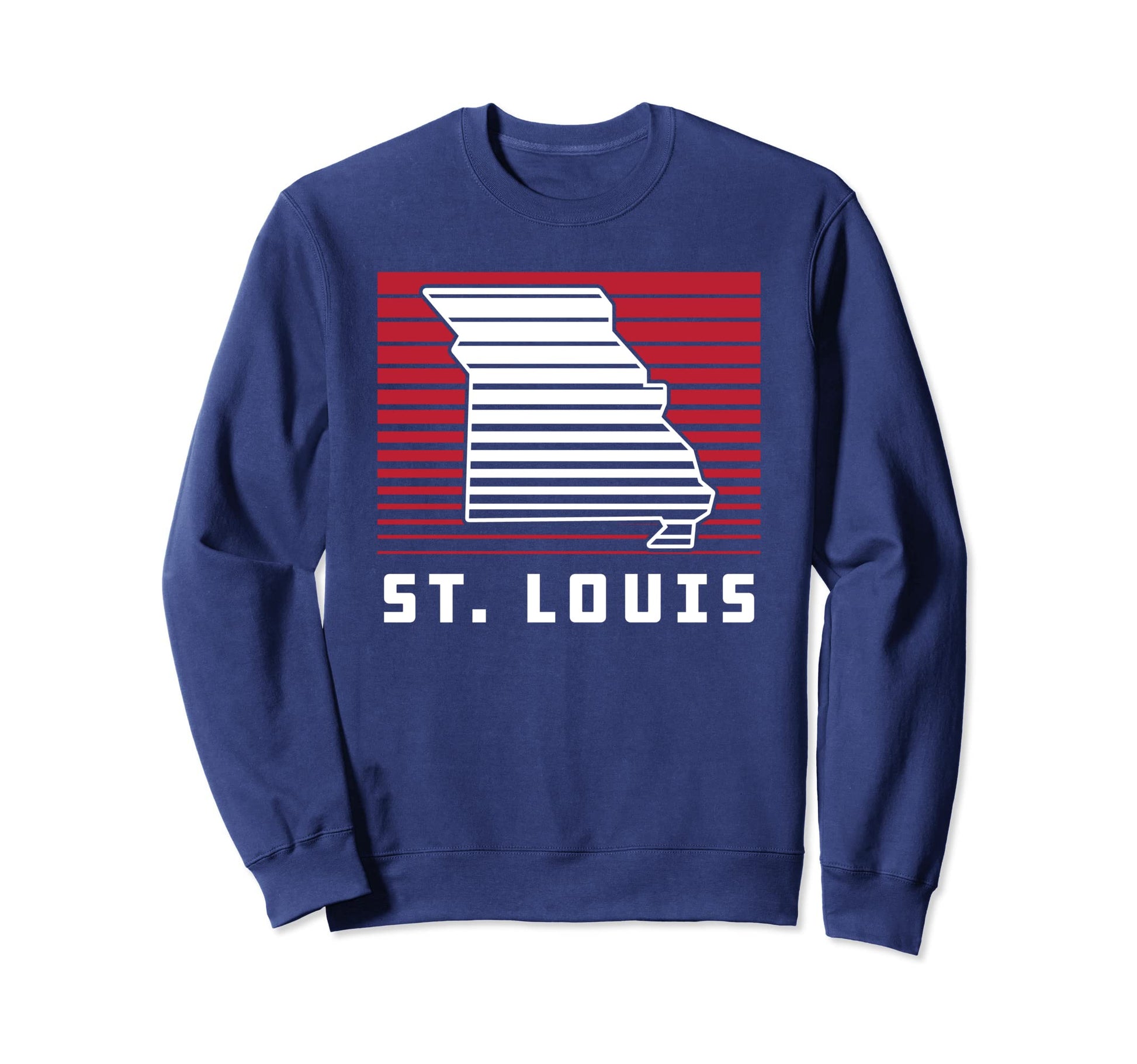 St Louis Missouri Gradient Stripes Sweatshirt - Trendy Graphic for Adults - T-Shirt, Sweatshirt, Hoodie