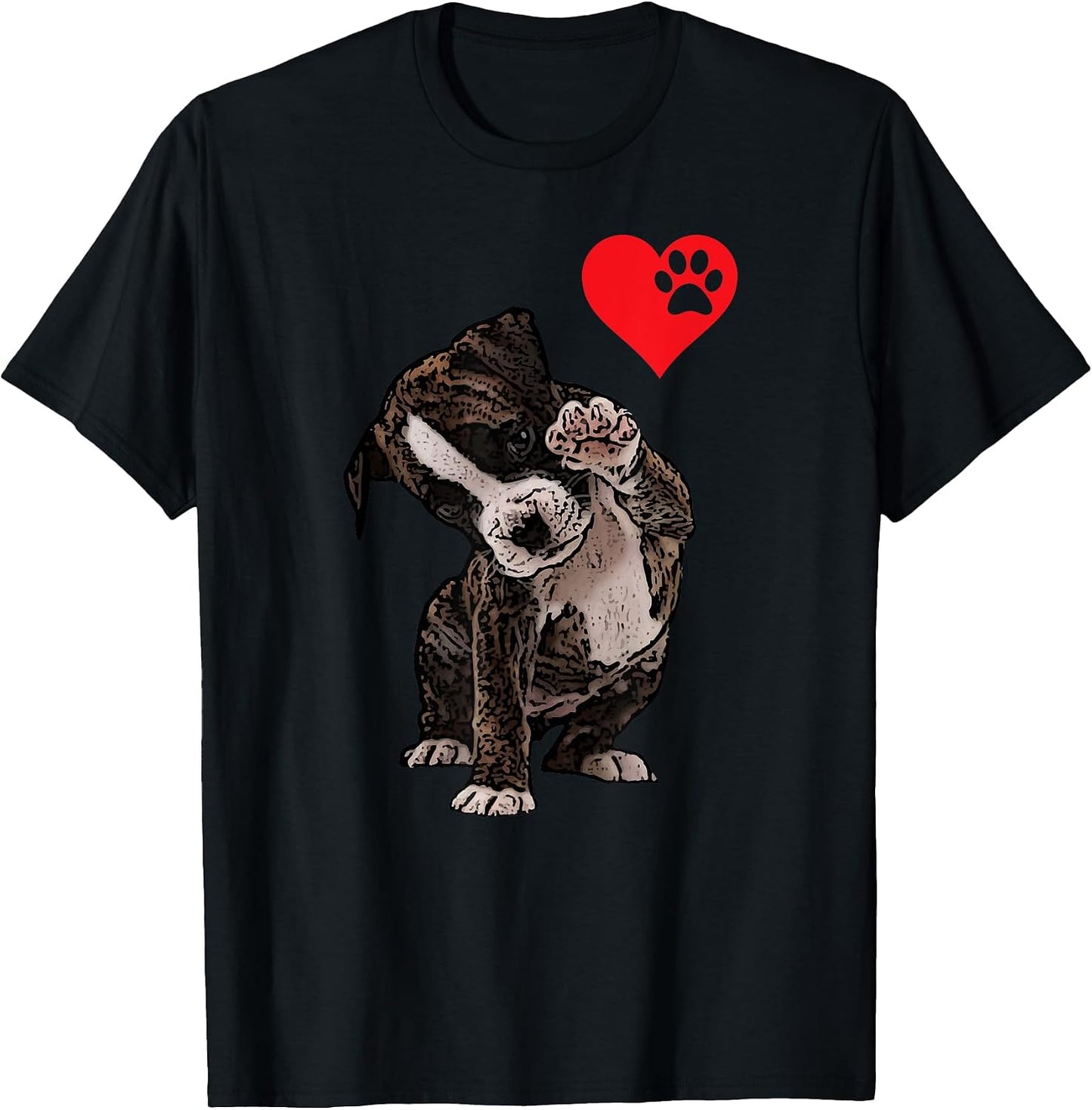 High Five Heart Bulldog Pup I Love Boxer Dog Lovers - Adult & Kids T-Shirts, Sweatshirts & Hoodies apparel design preview 1