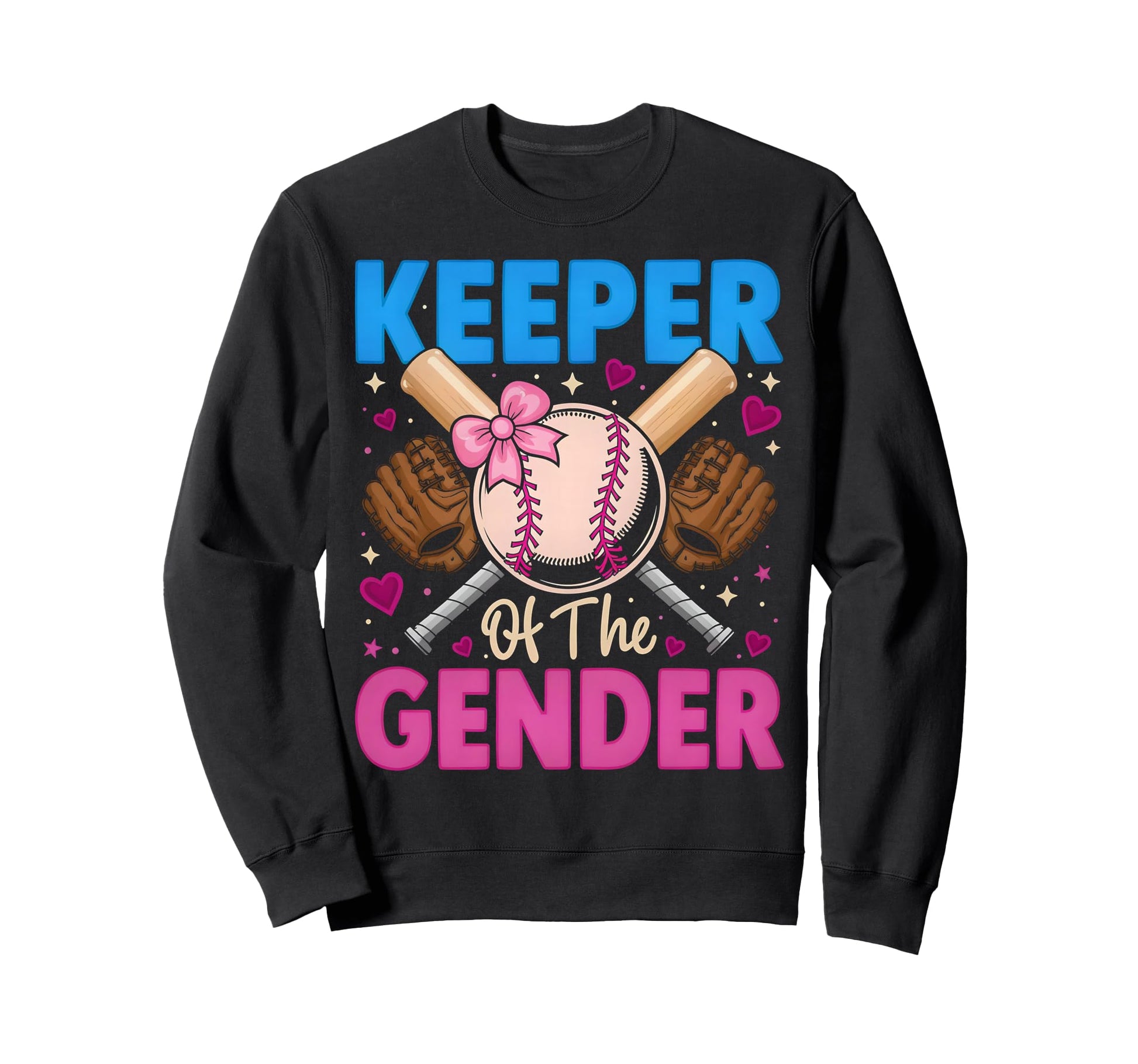 Keeper Gender Baseball Or Bows Sweatshirt - Graphic Print for Adults - T-Shirt, Sweatshirt, Hoodie