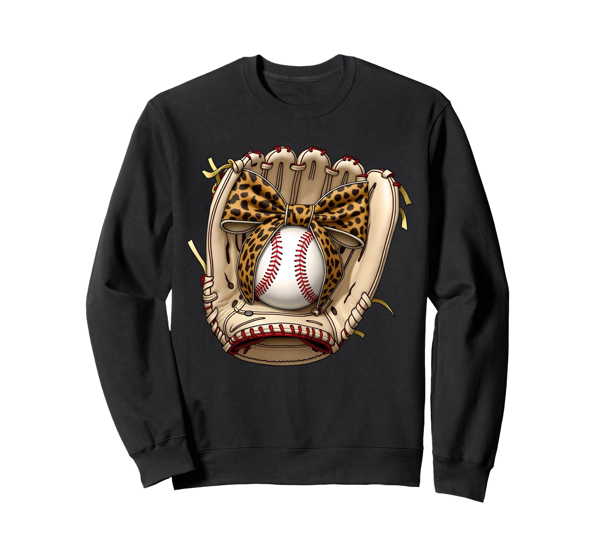 Baseball Glove Coquette Bow Sweatshirt - Minimalist Print Men Women - T-Shirt, Sweatshirt, Hoodie