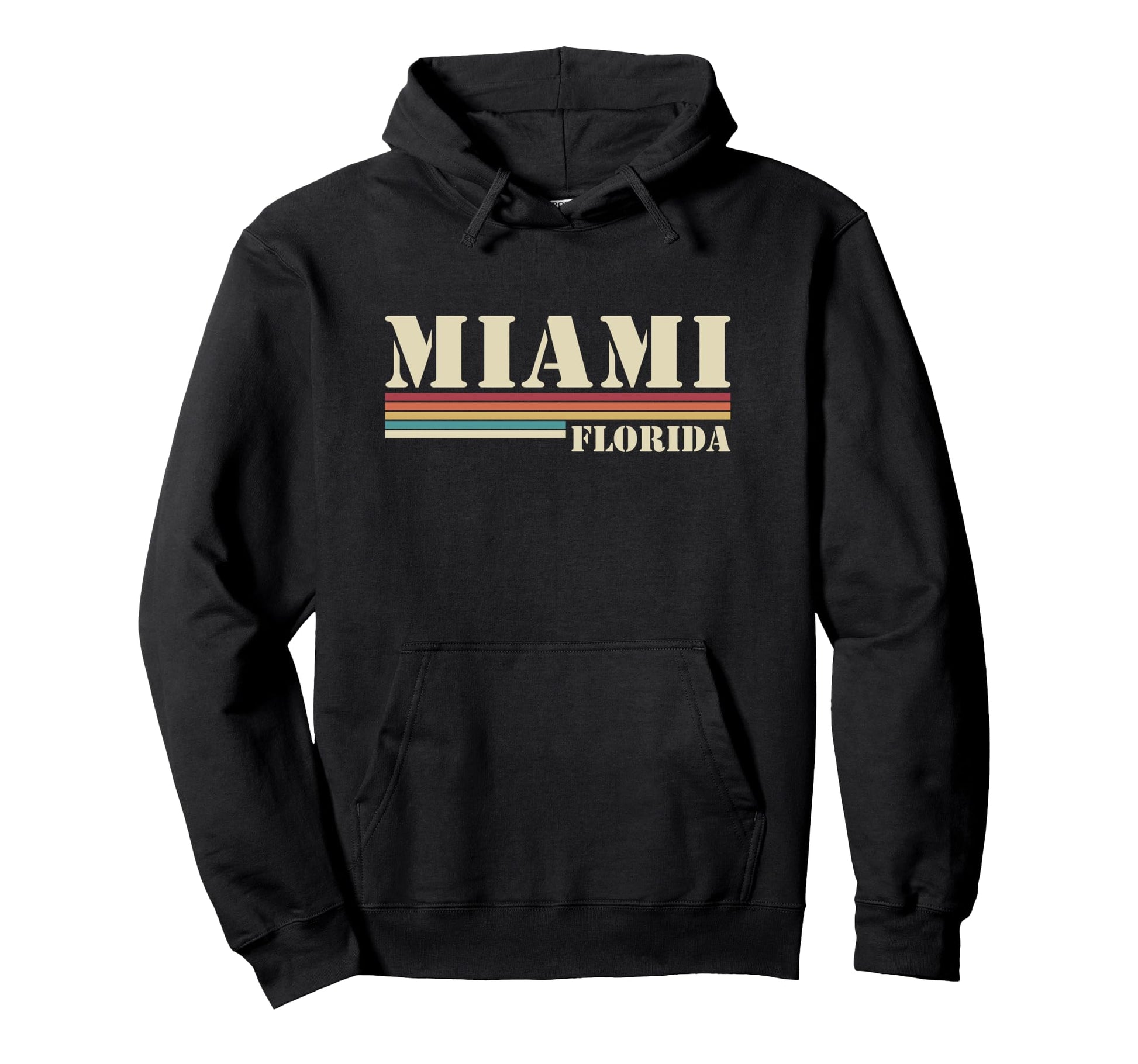 Miami Florida Stripes Hoodie - Unique Graphic Unisex - T-Shirt, Sweatshirt, Hoodie