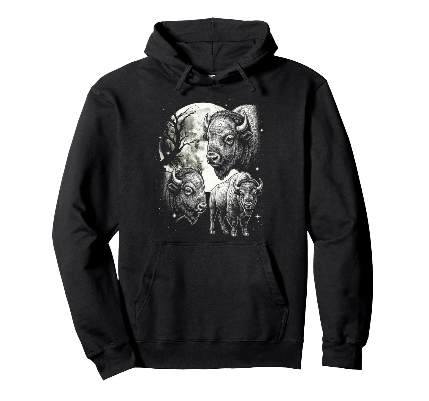 Bison 90S Aesthetic Y2K Buffalo Bison Hoodie - Graphic Print Men Women - T-Shirt, Sweatshirt, Hoodie