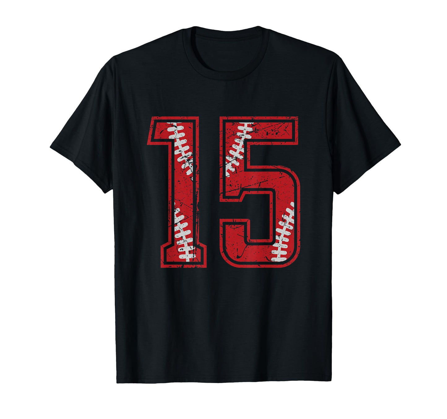 Number 15 Distressed Baseball Jersey T-Shirt - Novelty Apparel Men Women - T-Shirt, Sweatshirt, Hoodie