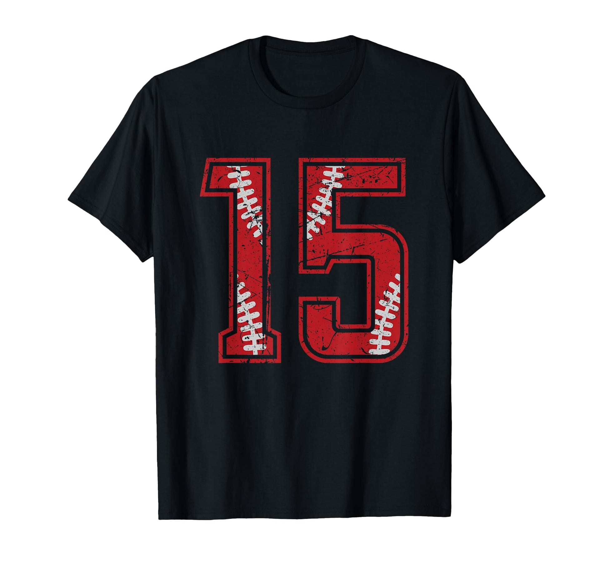 Number 15 Distressed Baseball Jersey T-Shirt - Novelty Apparel Men Women - T-Shirt, Sweatshirt, Hoodie