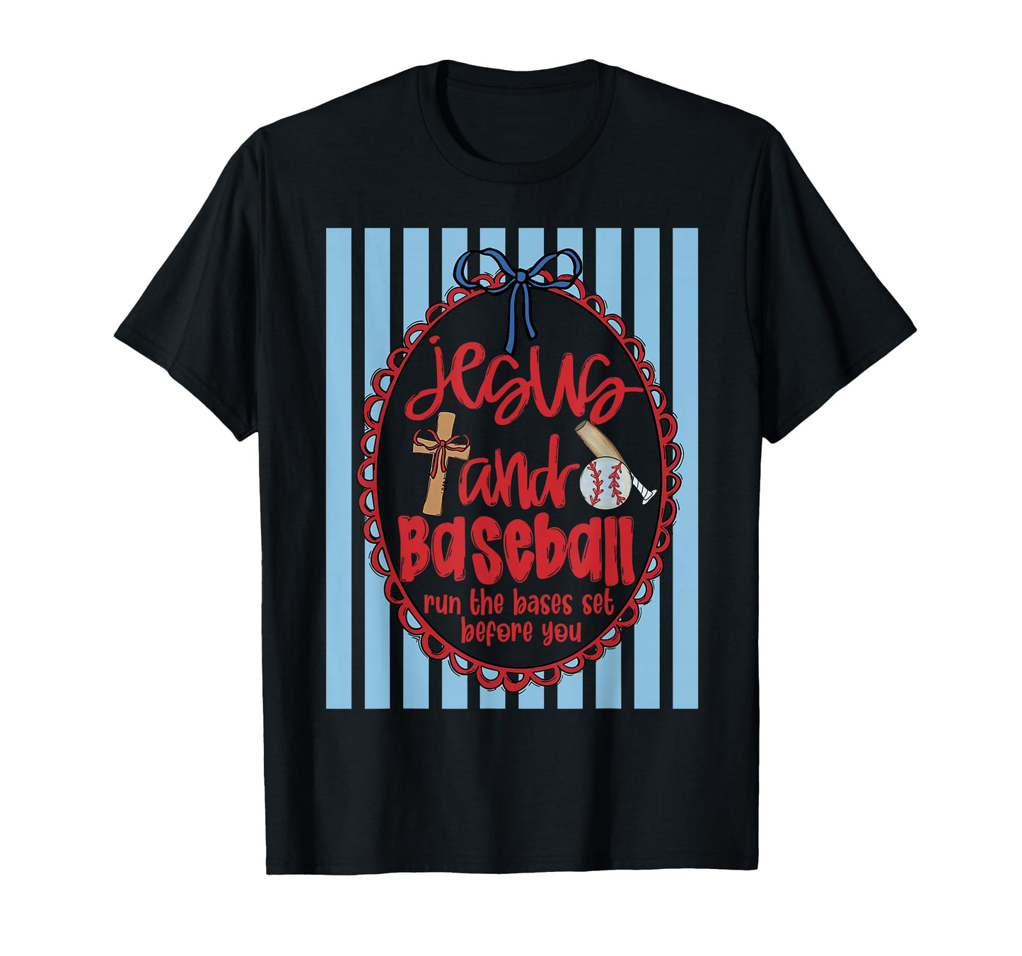 Jesus And Baseball Coquette Christian T-Shirt - Novelty Apparel Unisex - T-Shirt, Sweatshirt, Hoodie