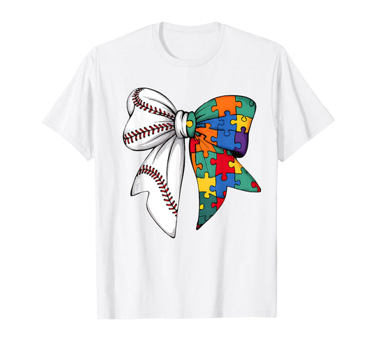 Autism Awareness Coquette Bow Autism T-Shirt - Novelty Apparel Unisex - T-Shirt, Sweatshirt, Hoodie