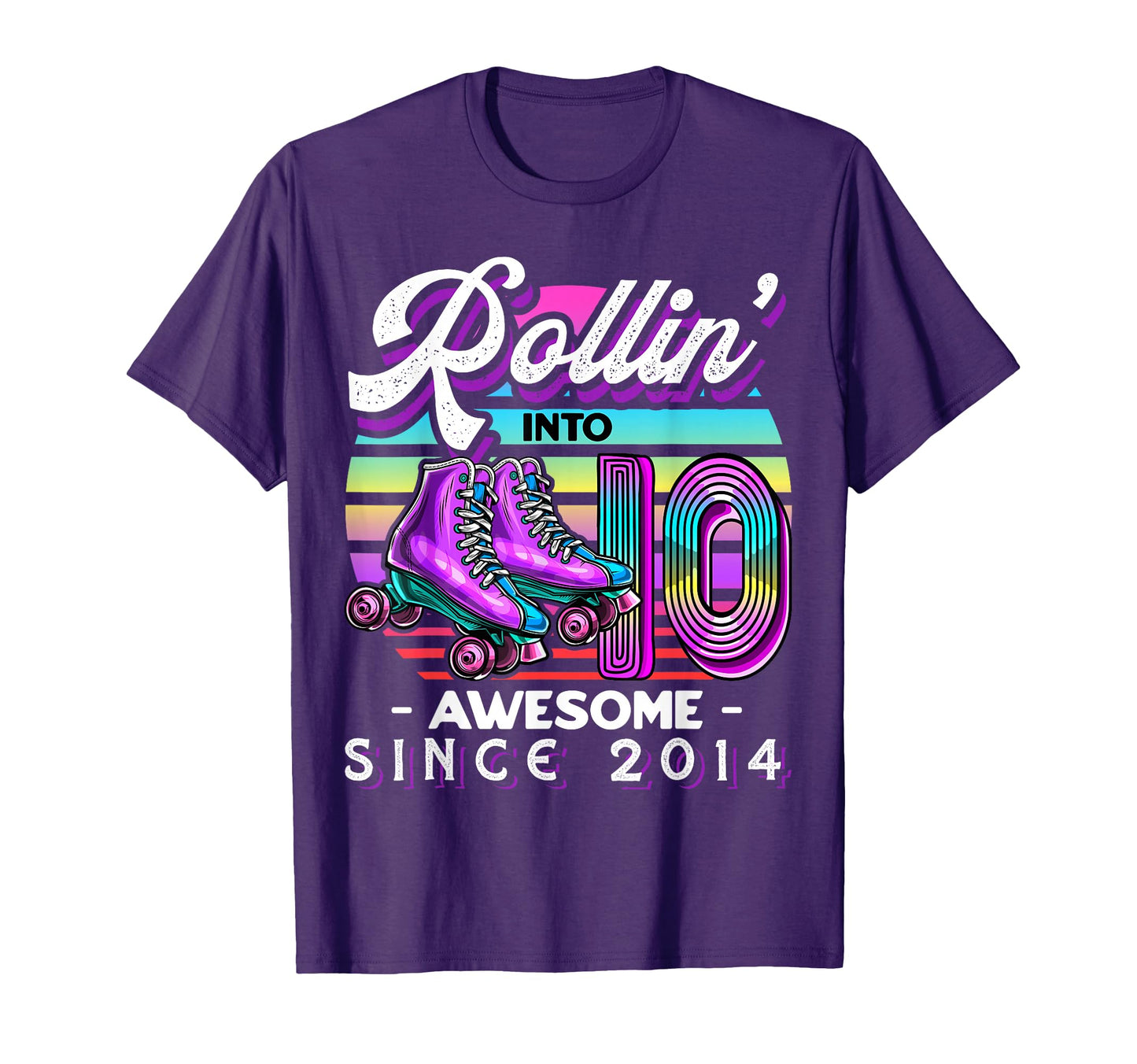 Roller Skating 10Th Birthday Rollin T-Shirt - Custom Art Print Men Women - T-Shirt, Sweatshirt, Hoodie