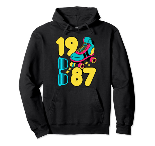 1987 Roller Rink 80S Night Nostalgia Hoodie - Streetwear Style for Adults - T-Shirt, Sweatshirt, Hoodie