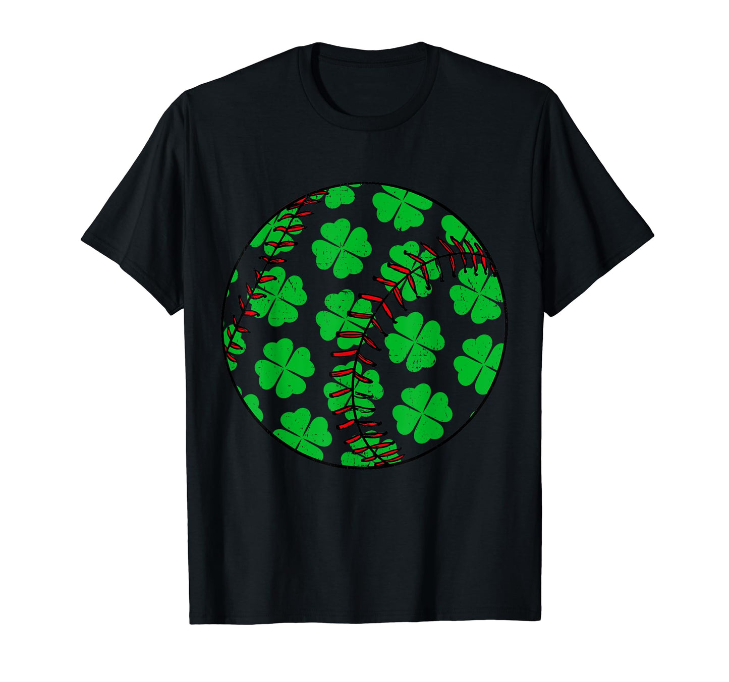 Four Leaf Clover Baseball St Patricks T-Shirt - Graphic Print for Adults - T-Shirt, Sweatshirt, Hoodie