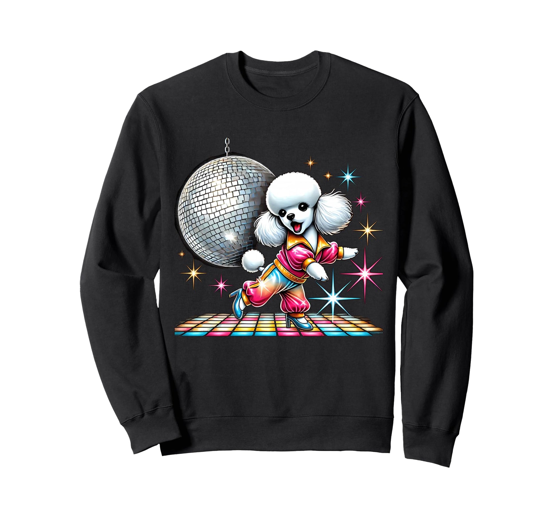 Aesthetic Toy Poodle Disco Sweatshirt - Unique Graphic for Adults - T-Shirt, Sweatshirt, Hoodie