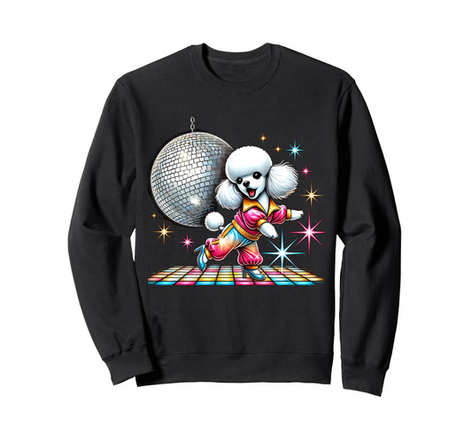 Aesthetic Toy Poodle Disco Sweatshirt - Unique Graphic for Adults - T-Shirt, Sweatshirt, Hoodie
