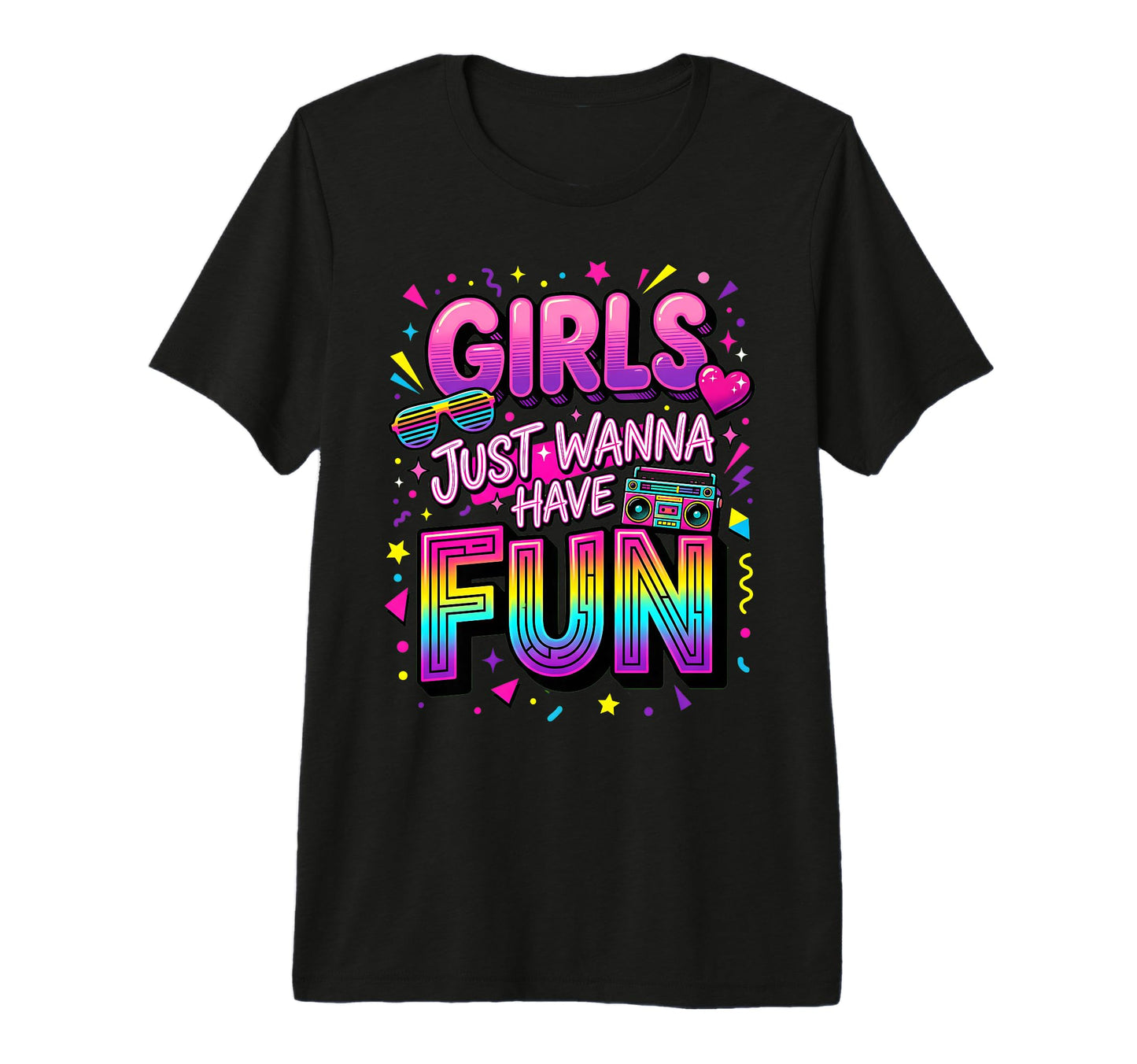 Just Wanna Have Fun 80S Tri Blend T-Shirt - Minimalist Print for Adults - T-Shirt, Sweatshirt, Hoodie