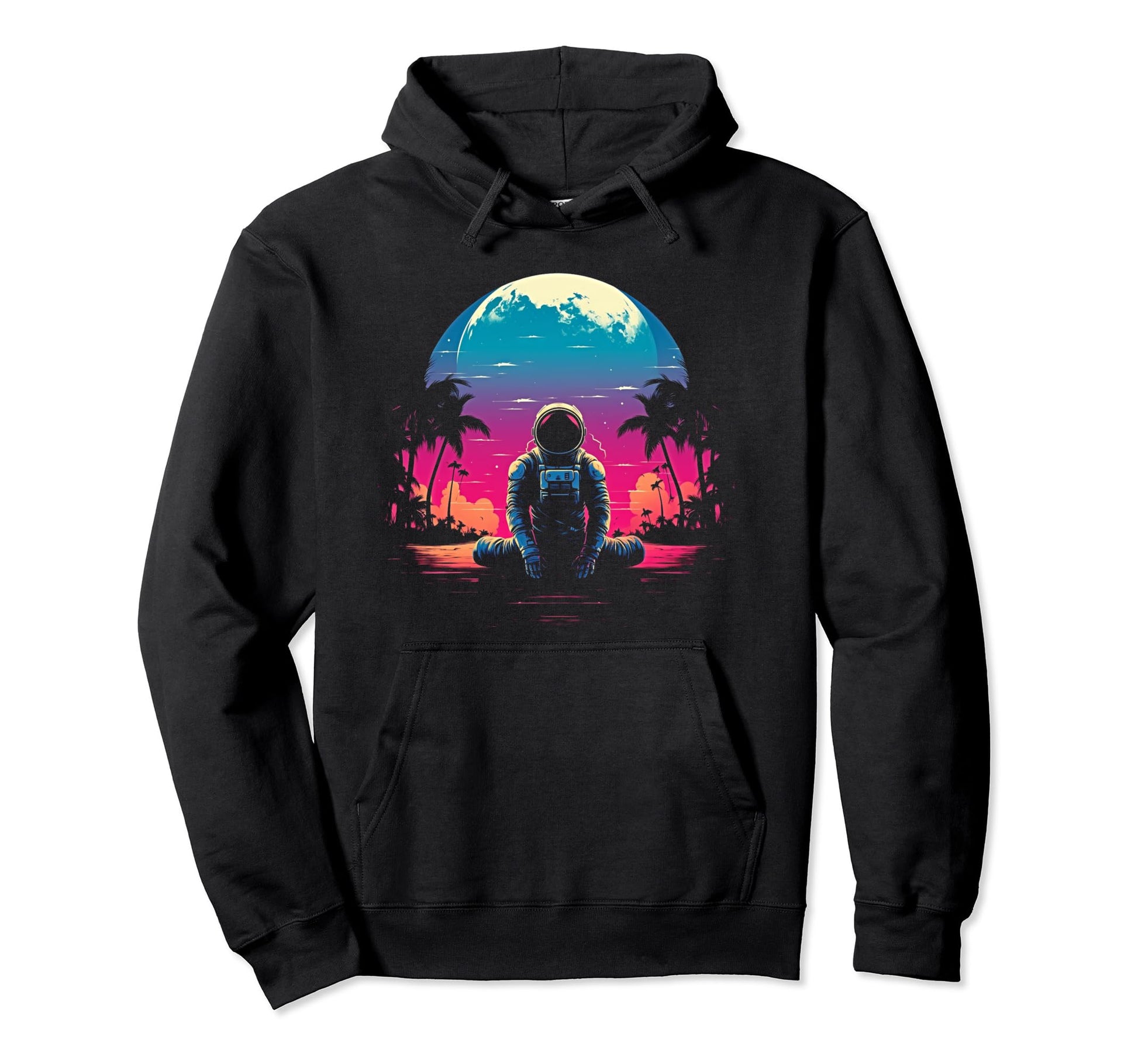 Synthwave Astronaut Cyberpunk 80S Sci Fi Hoodie - Trendy Graphic Men Women - T-Shirt, Sweatshirt, Hoodie