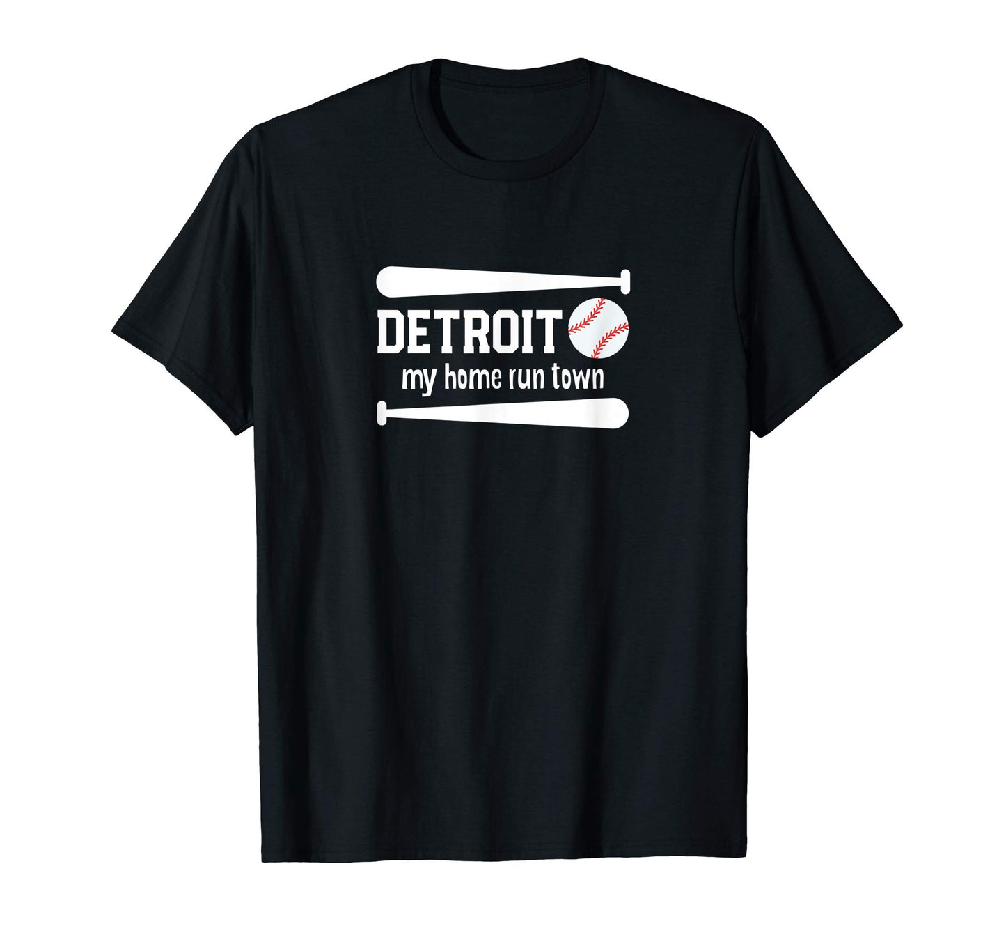 My Home Run Town Detroit Baseball T-Shirt - Trendy Graphic for Adults - T-Shirt, Sweatshirt, Hoodie