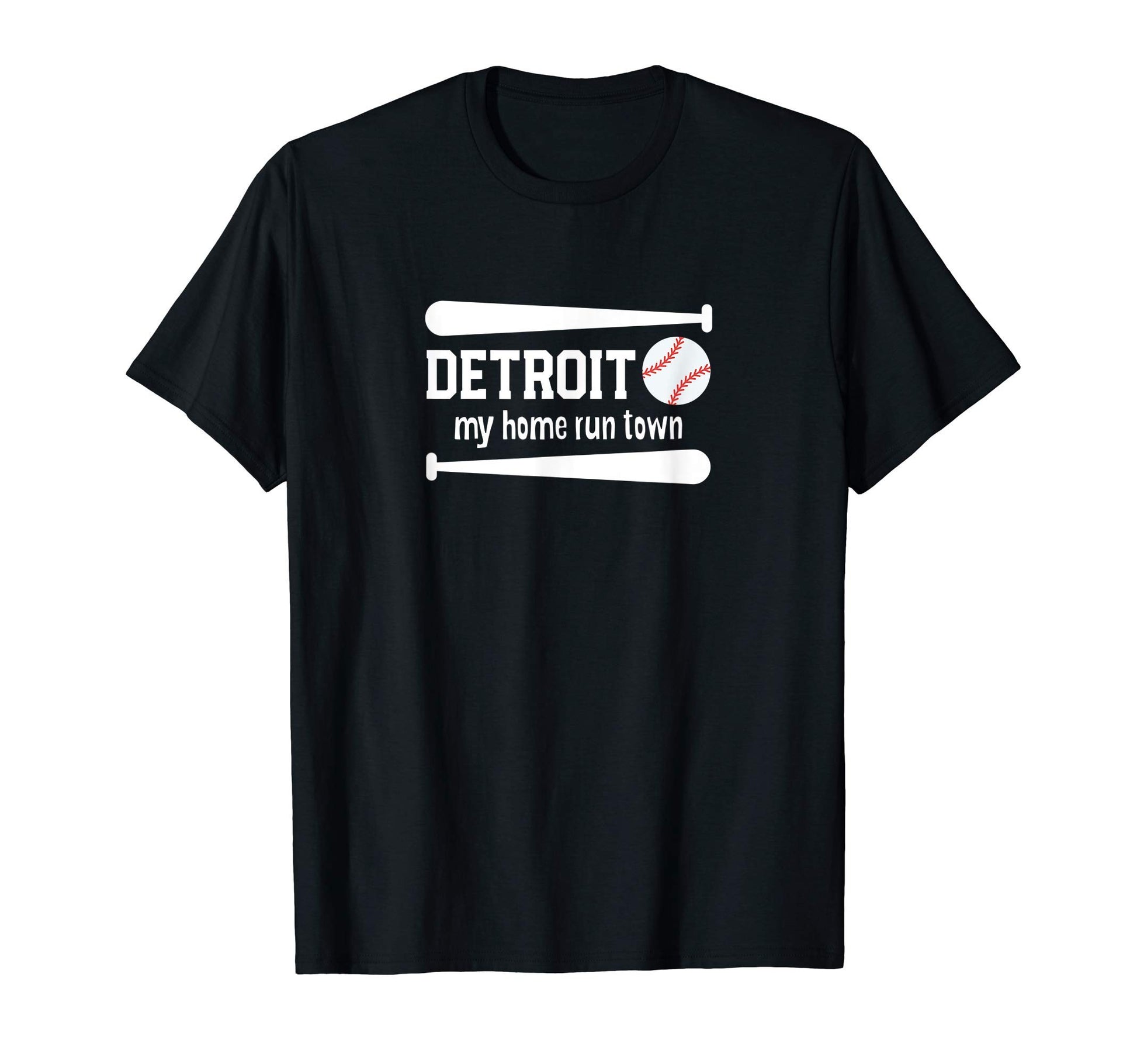 My Home Run Town Detroit Baseball T-Shirt - Trendy Graphic for Adults - T-Shirt, Sweatshirt, Hoodie