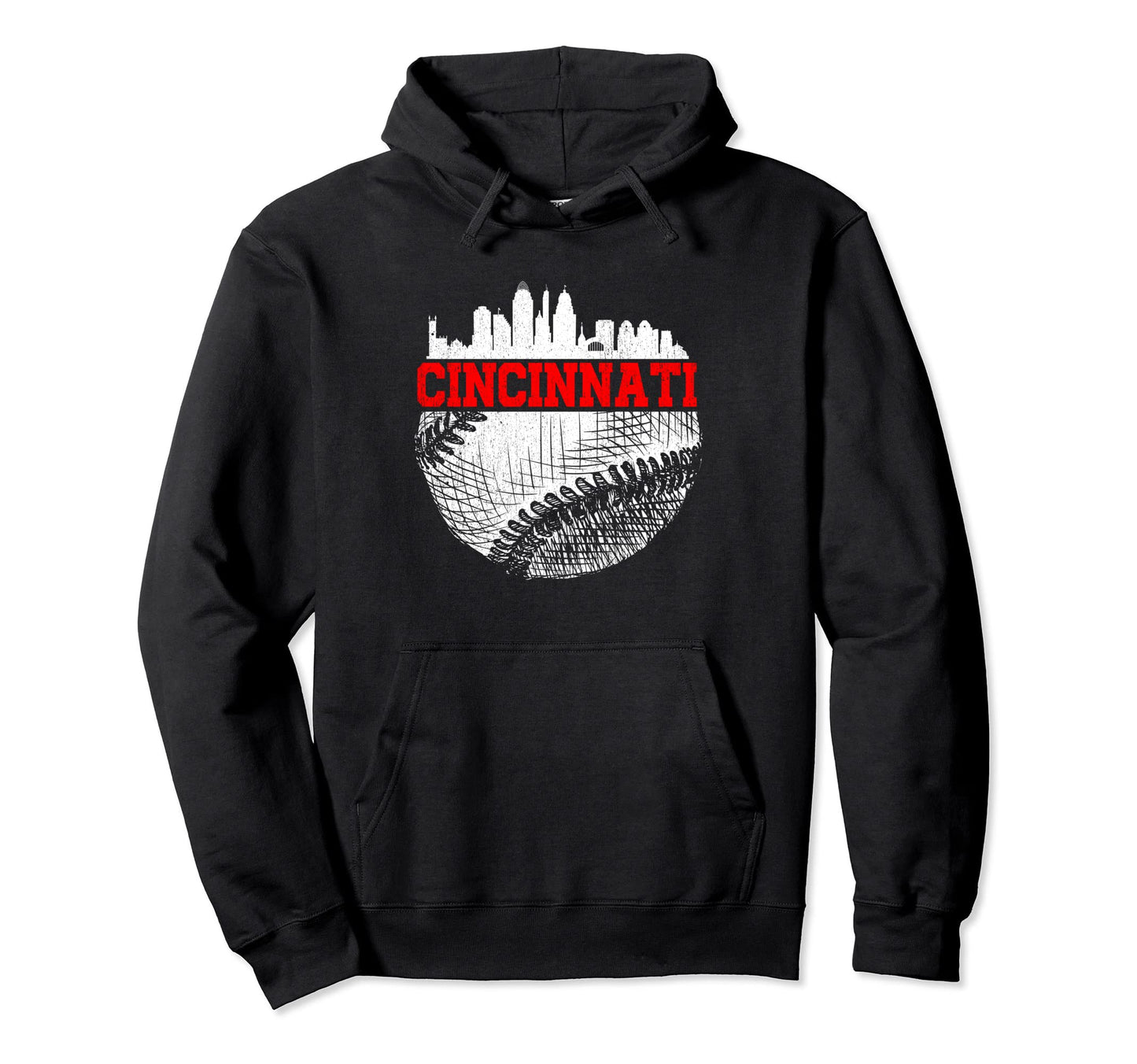 Cincinnati Baseball Game Day Hoodie - Minimalist Print for Adults - T-Shirt, Sweatshirt, Hoodie