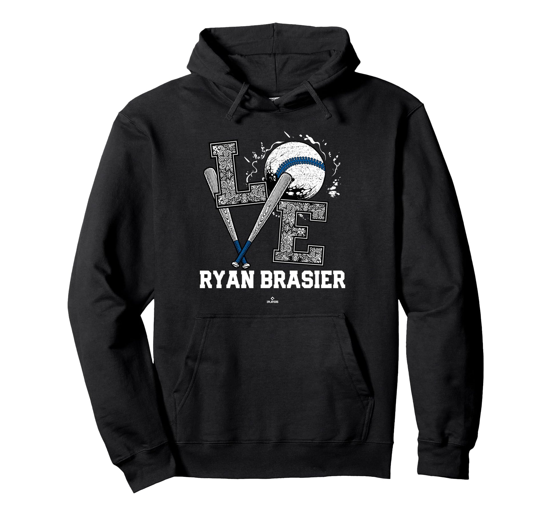 Distressed Baseball Love Ryan Brasier Los Hoodie - Novelty Apparel Unisex - T-Shirt, Sweatshirt, Hoodie